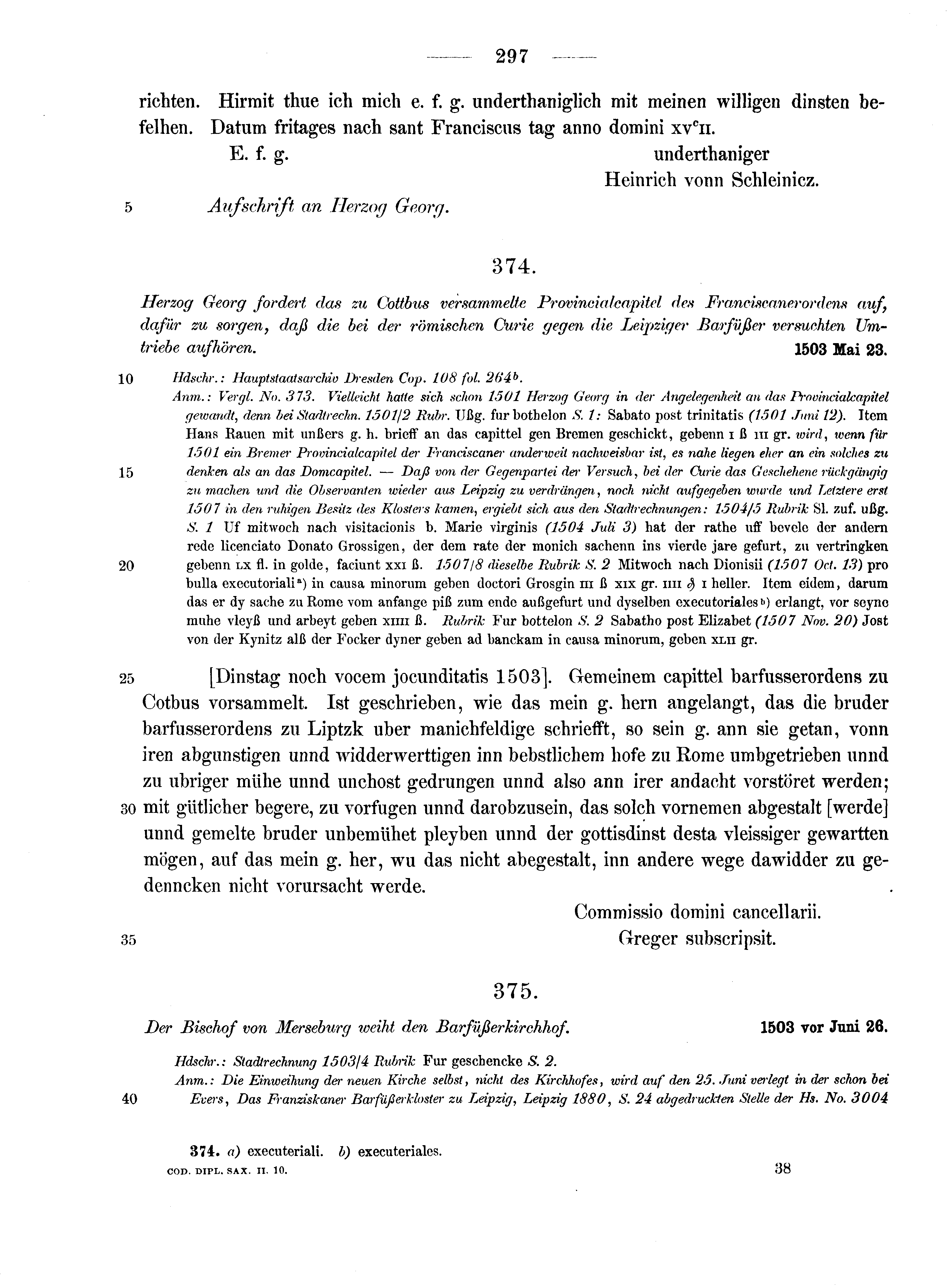 Historische Urkunde Seite 297 aus Band cds2_10