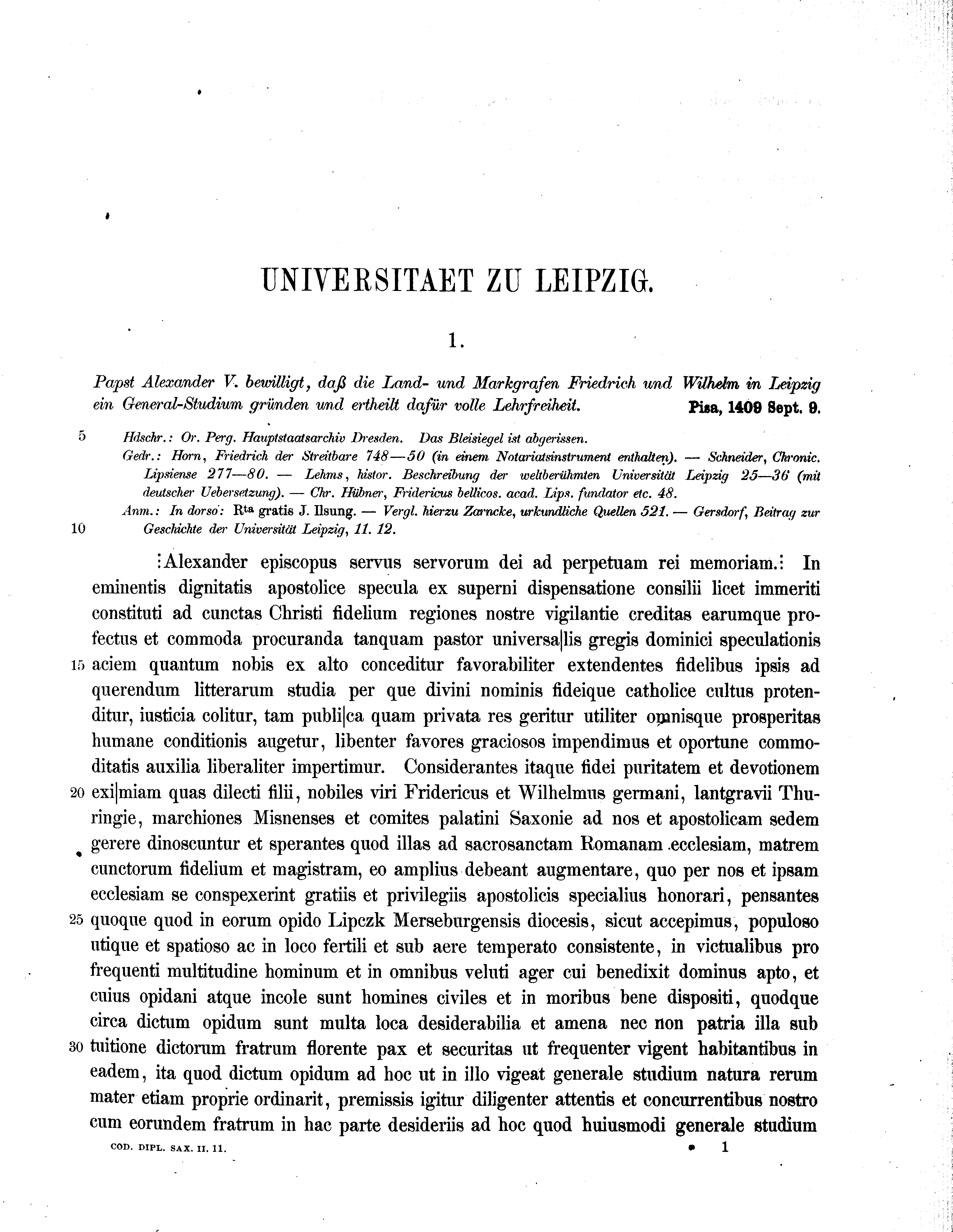 Historische Urkunde Seite 1 aus Band cds2_11