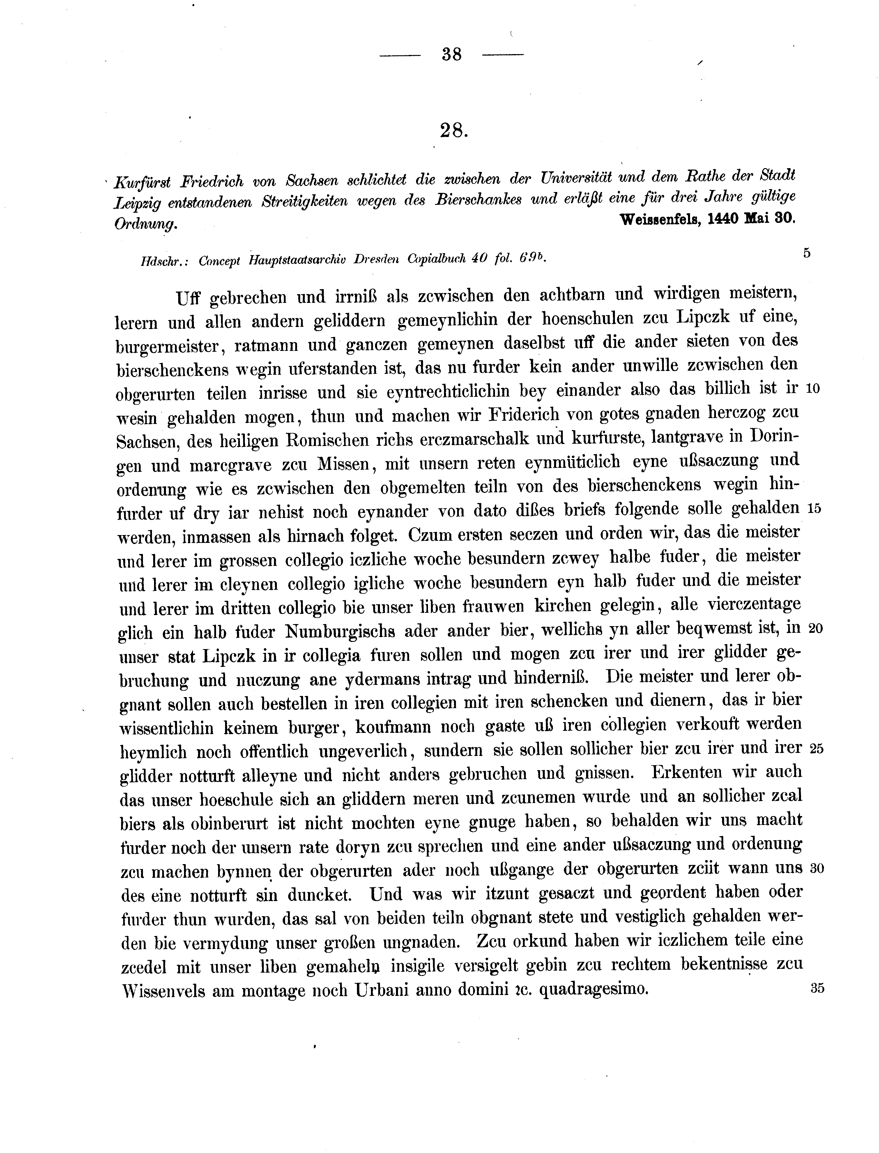 Historische Urkunde Seite 38 aus Band cds2_11