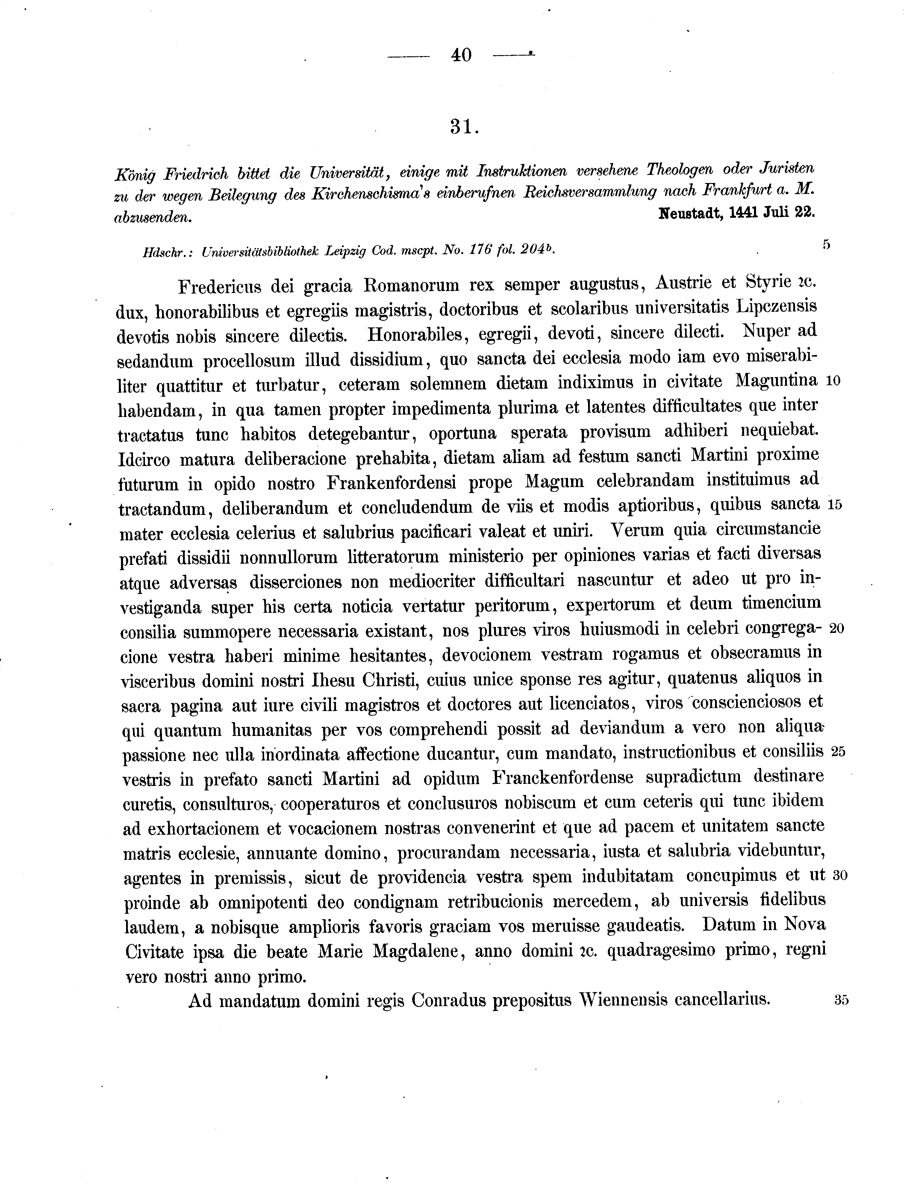 Historische Urkunde Seite 40 aus Band cds2_11