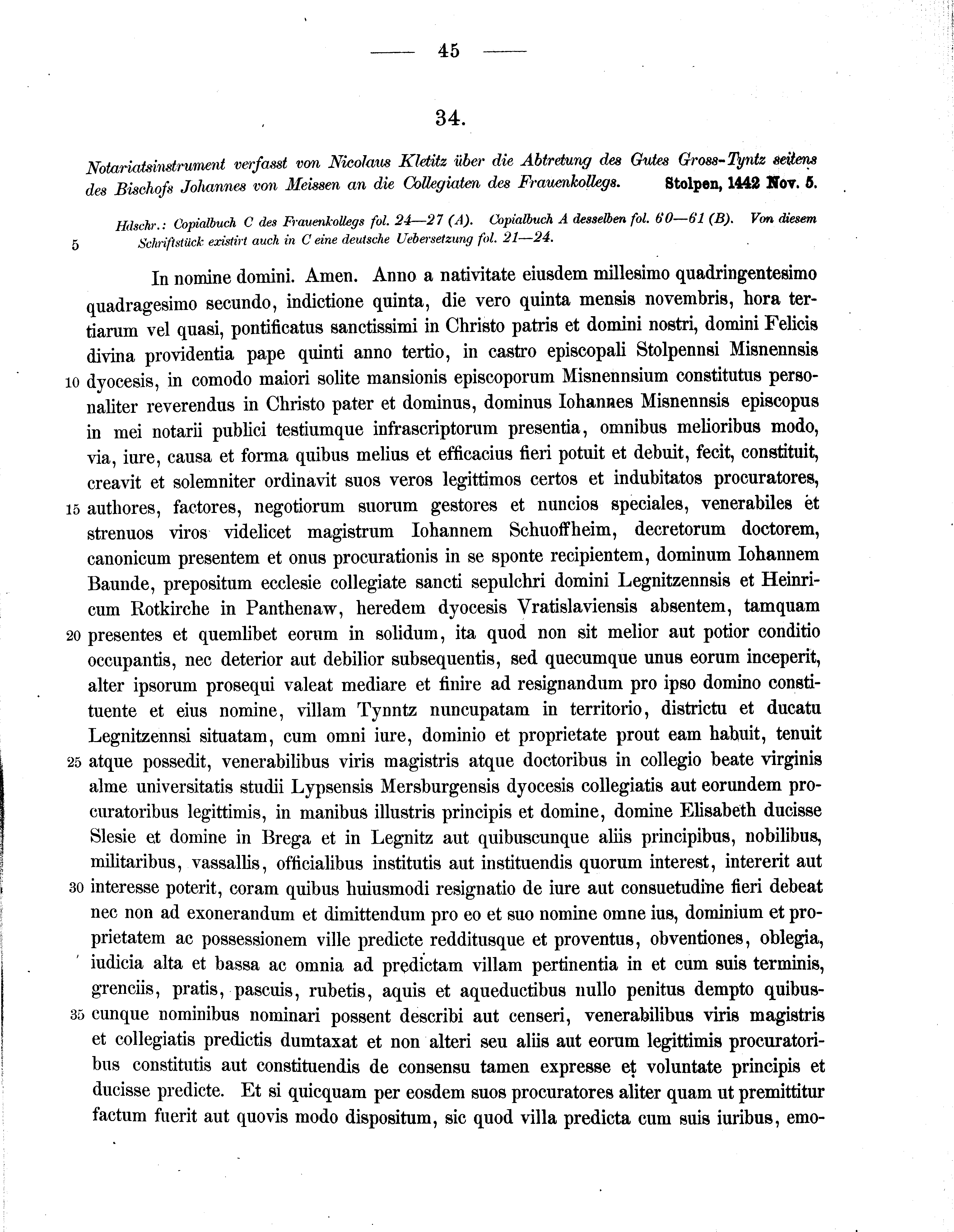 Historische Urkunde Seite 45 aus Band cds2_11