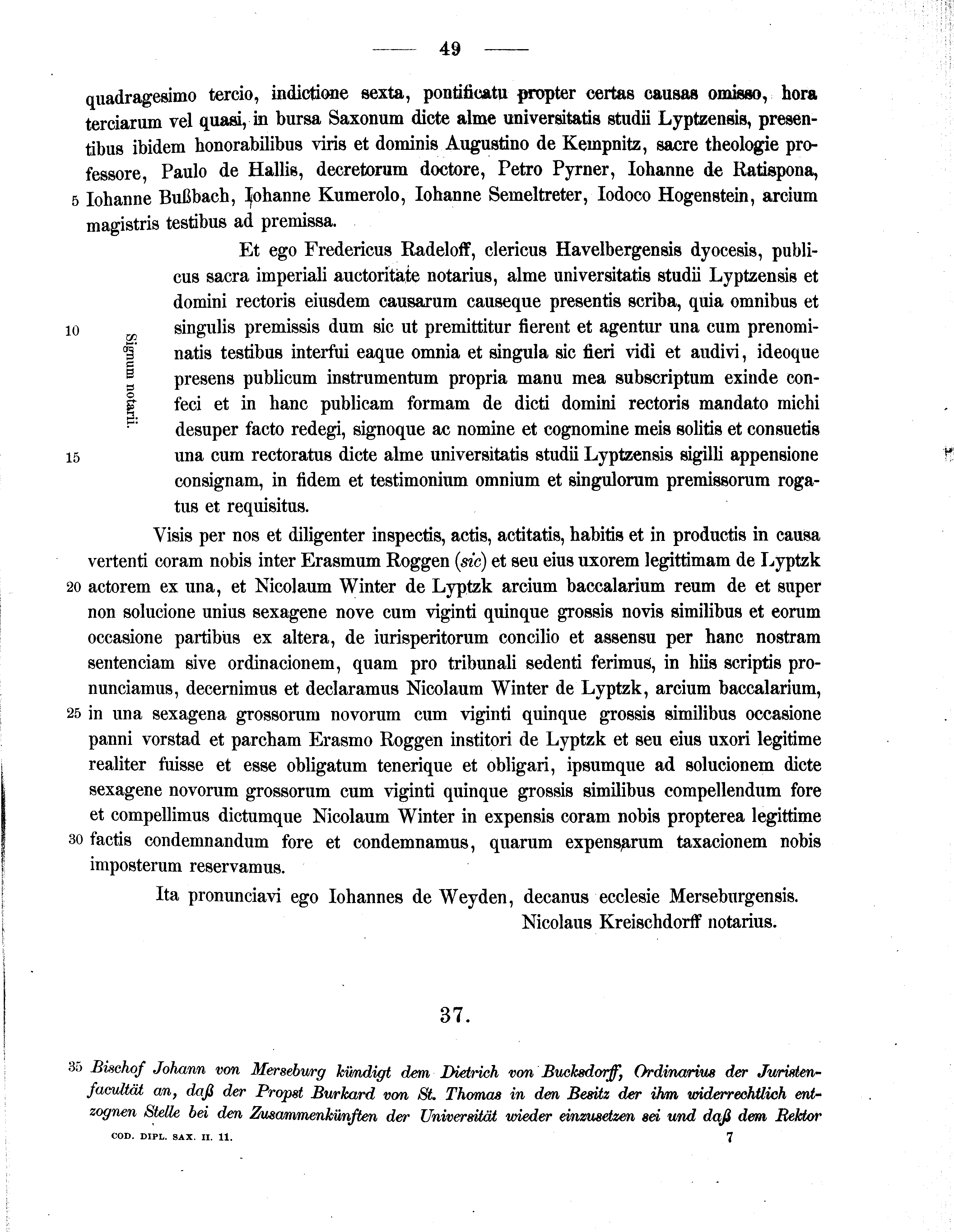 Historische Urkunde Seite 49 aus Band cds2_11