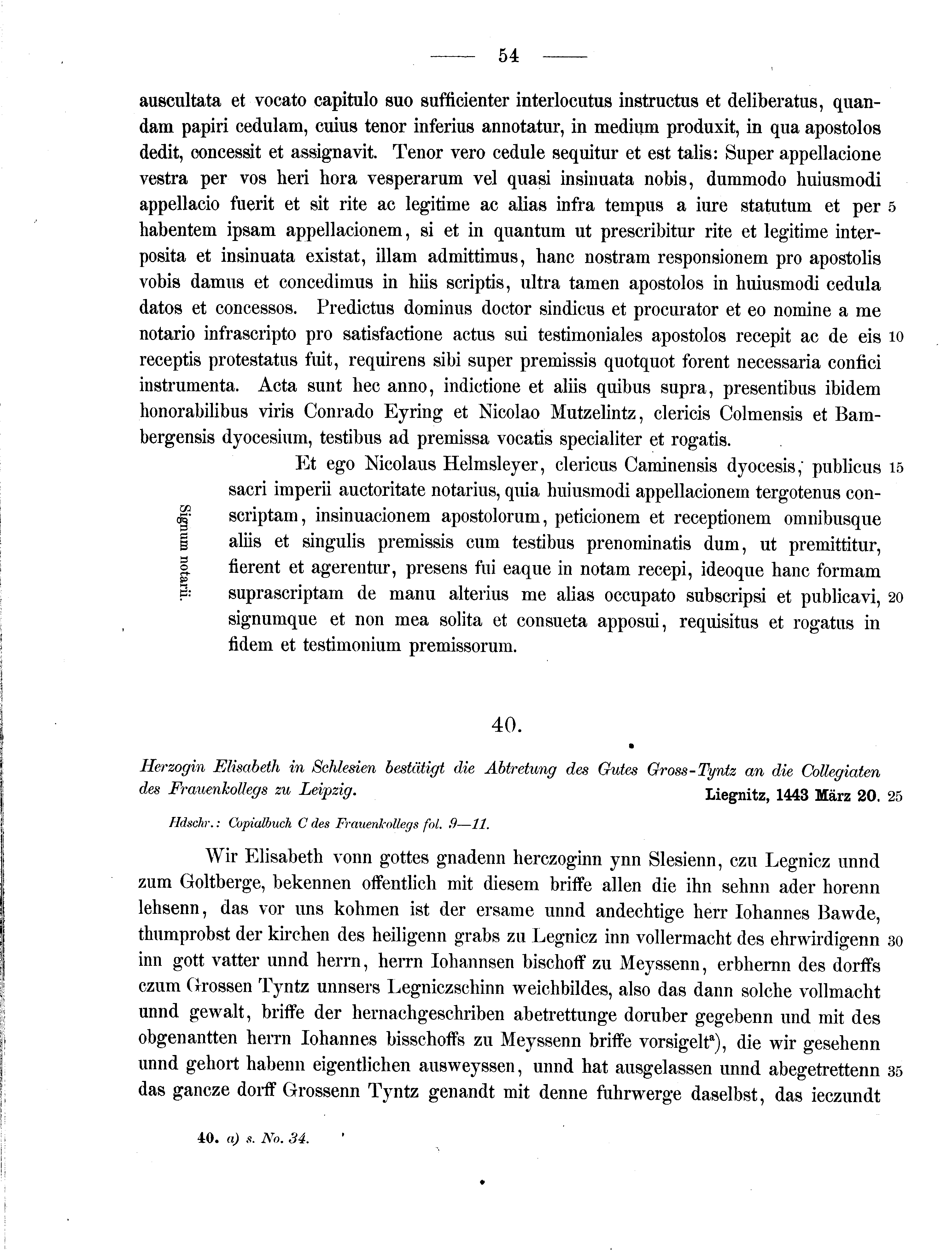 Historische Urkunde Seite 54 aus Band cds2_11