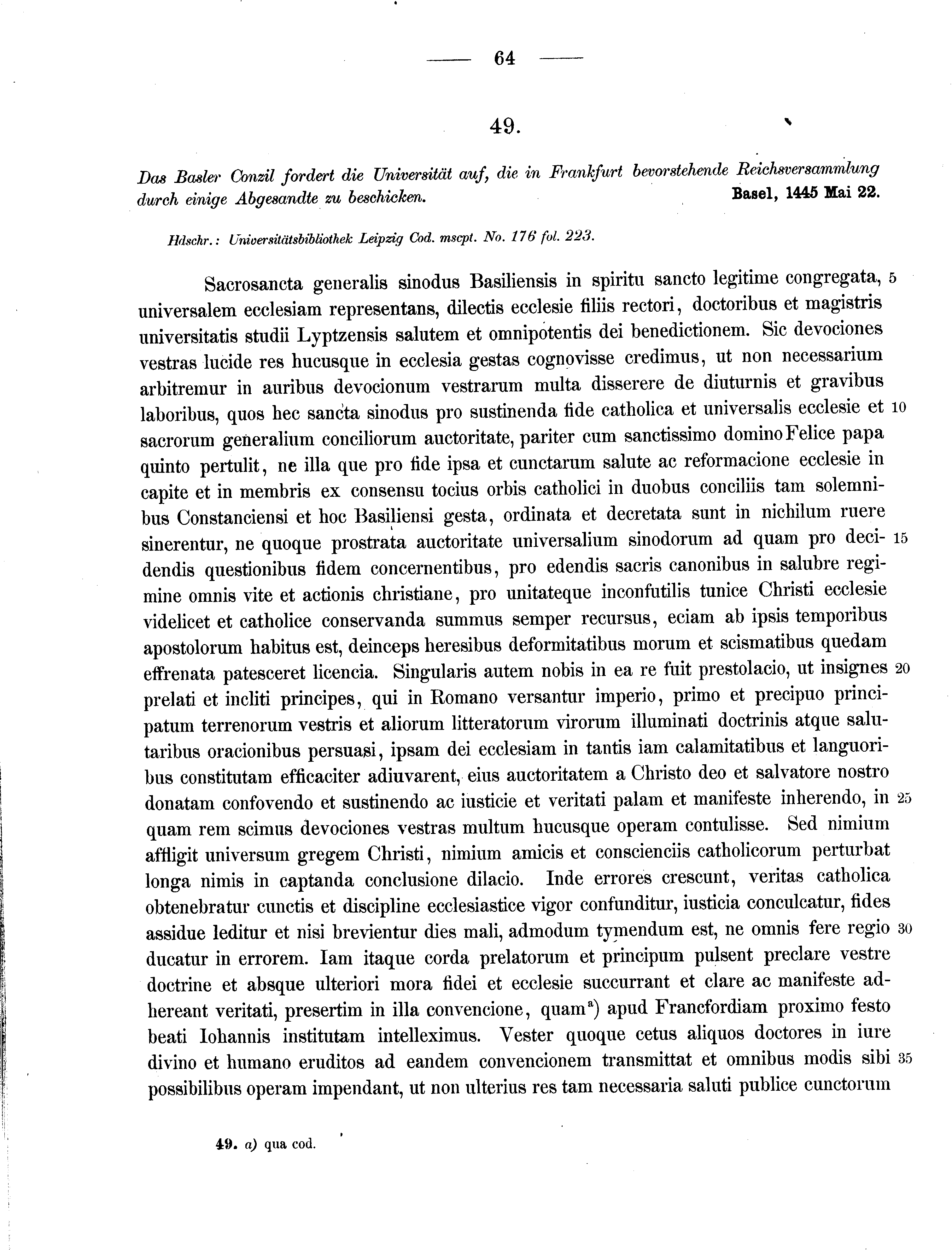 Historische Urkunde Seite 64 aus Band cds2_11