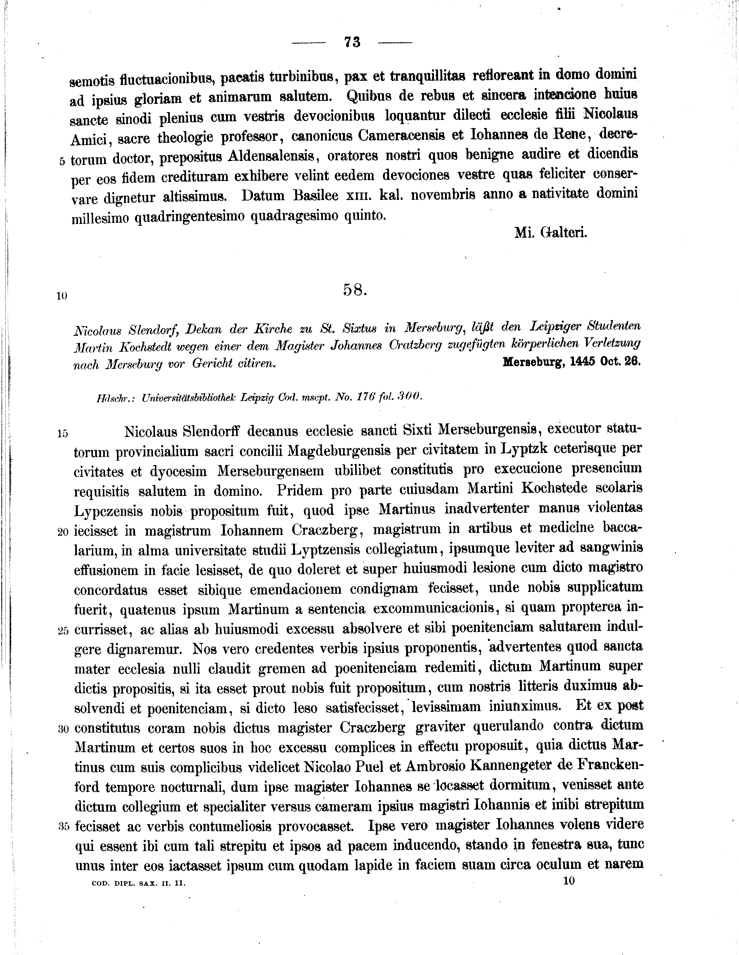 Historische Urkunde Seite 73 aus Band cds2_11