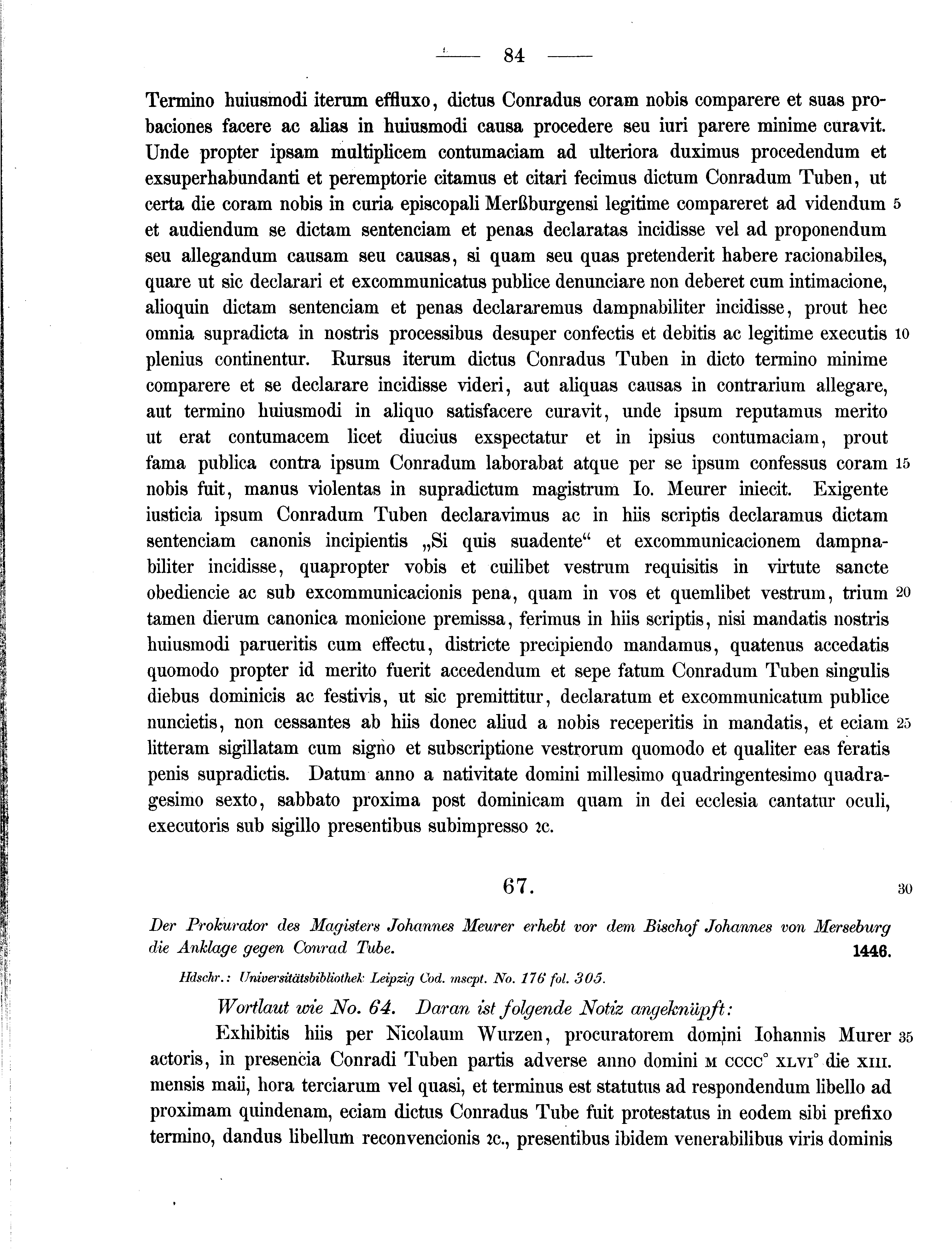 Historische Urkunde Seite 84 aus Band cds2_11