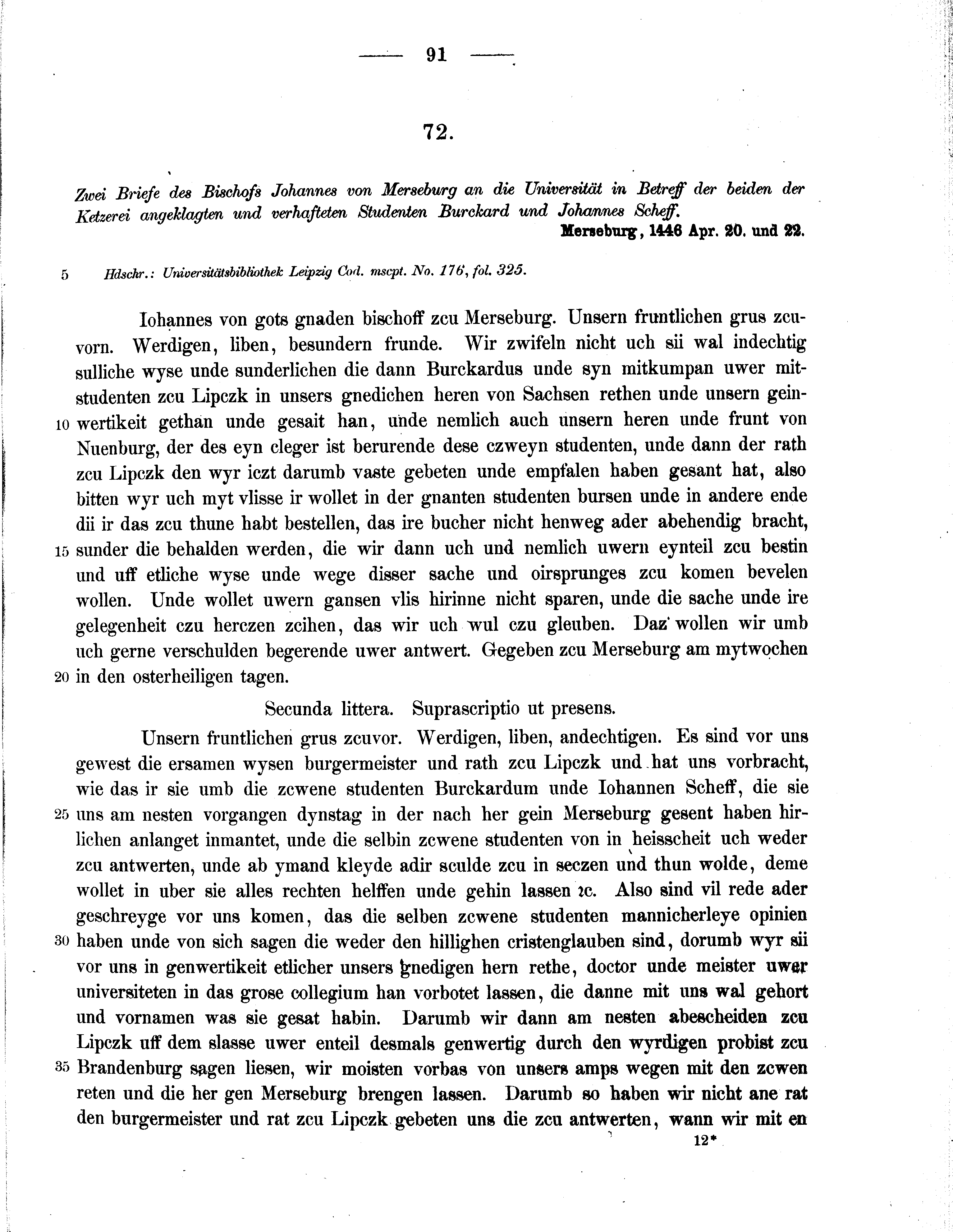 Historische Urkunde Seite 91 aus Band cds2_11
