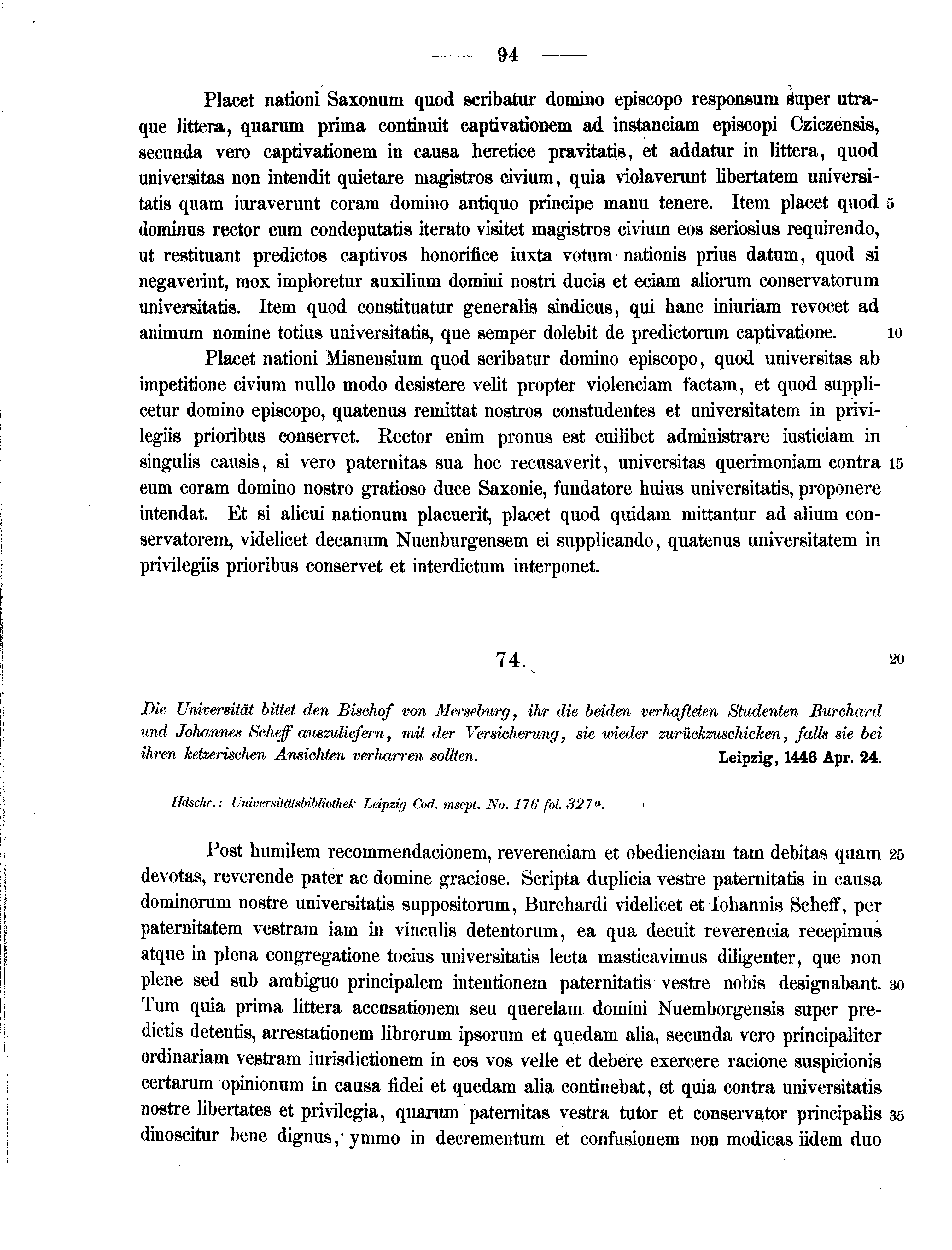 Historische Urkunde Seite 94 aus Band cds2_11