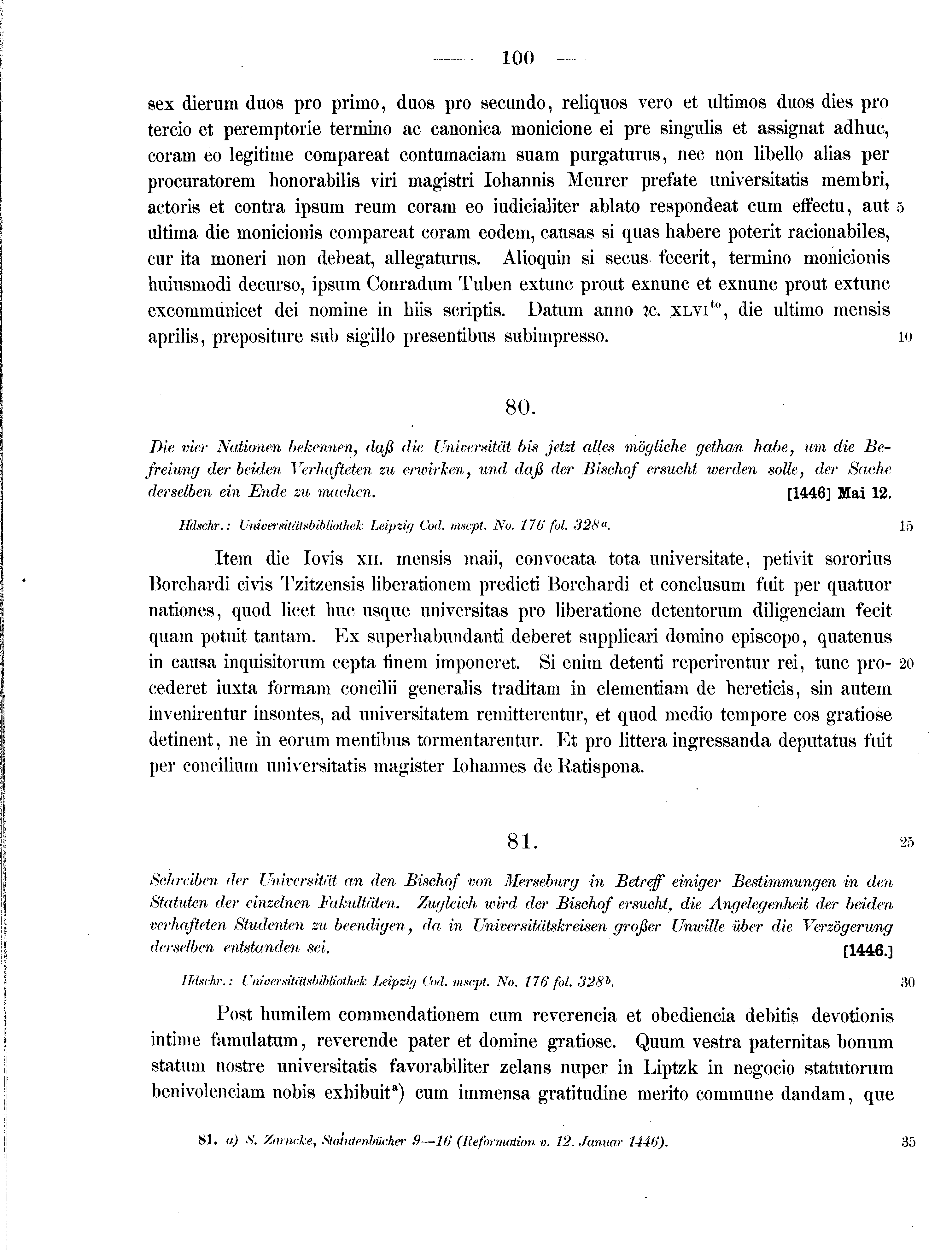 Historische Urkunde Seite 100 aus Band cds2_11