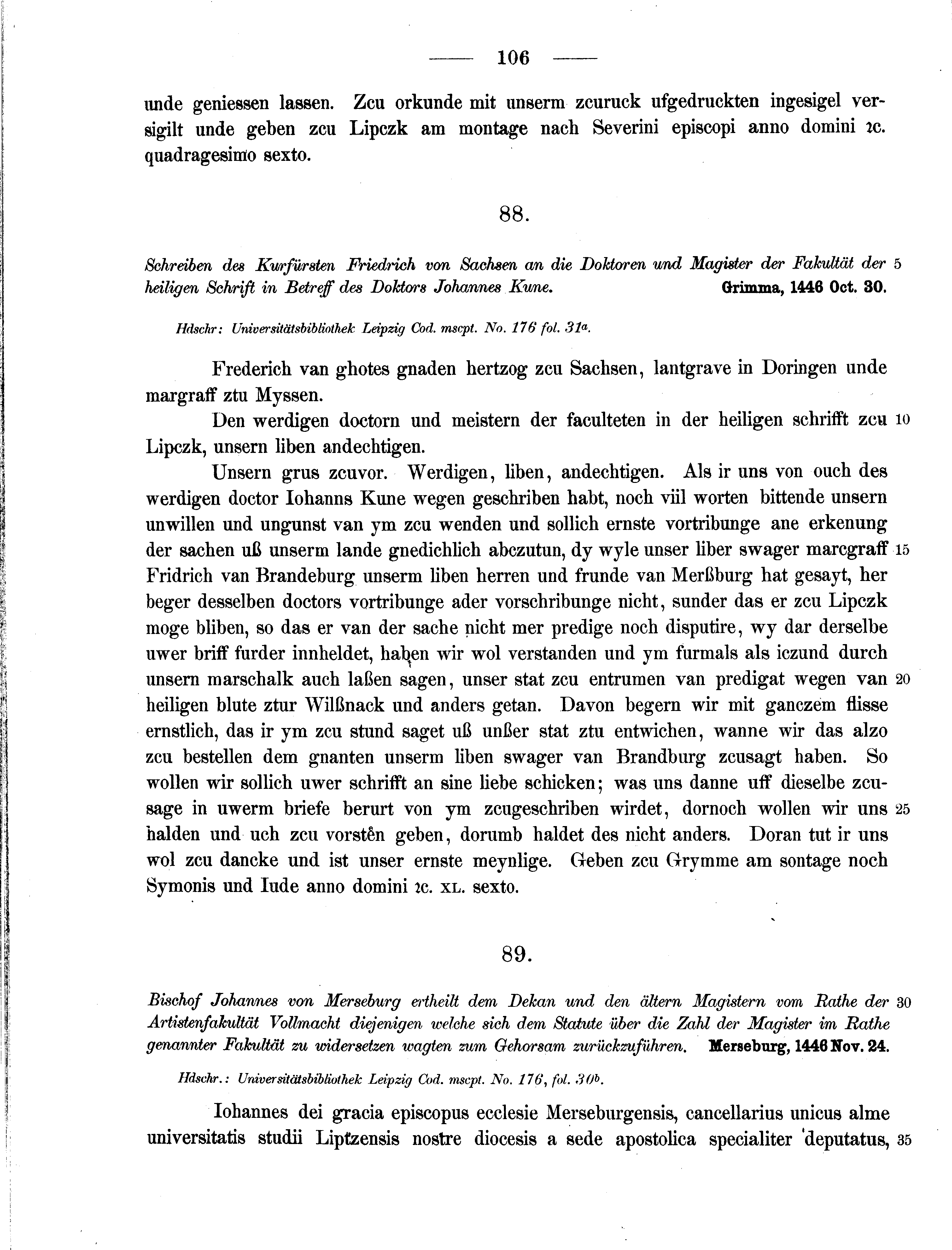 Historische Urkunde Seite 106 aus Band cds2_11