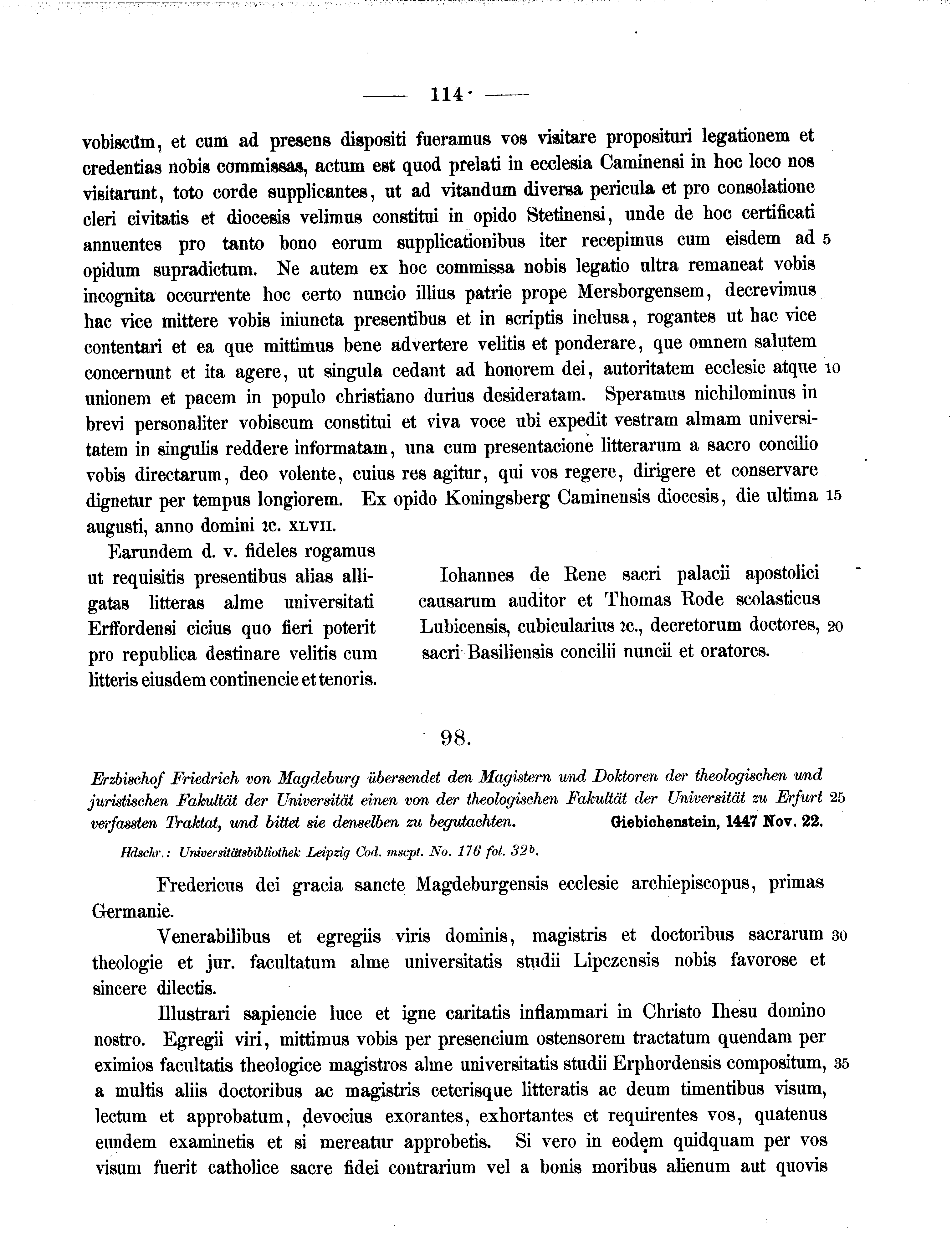 Historische Urkunde Seite 114 aus Band cds2_11