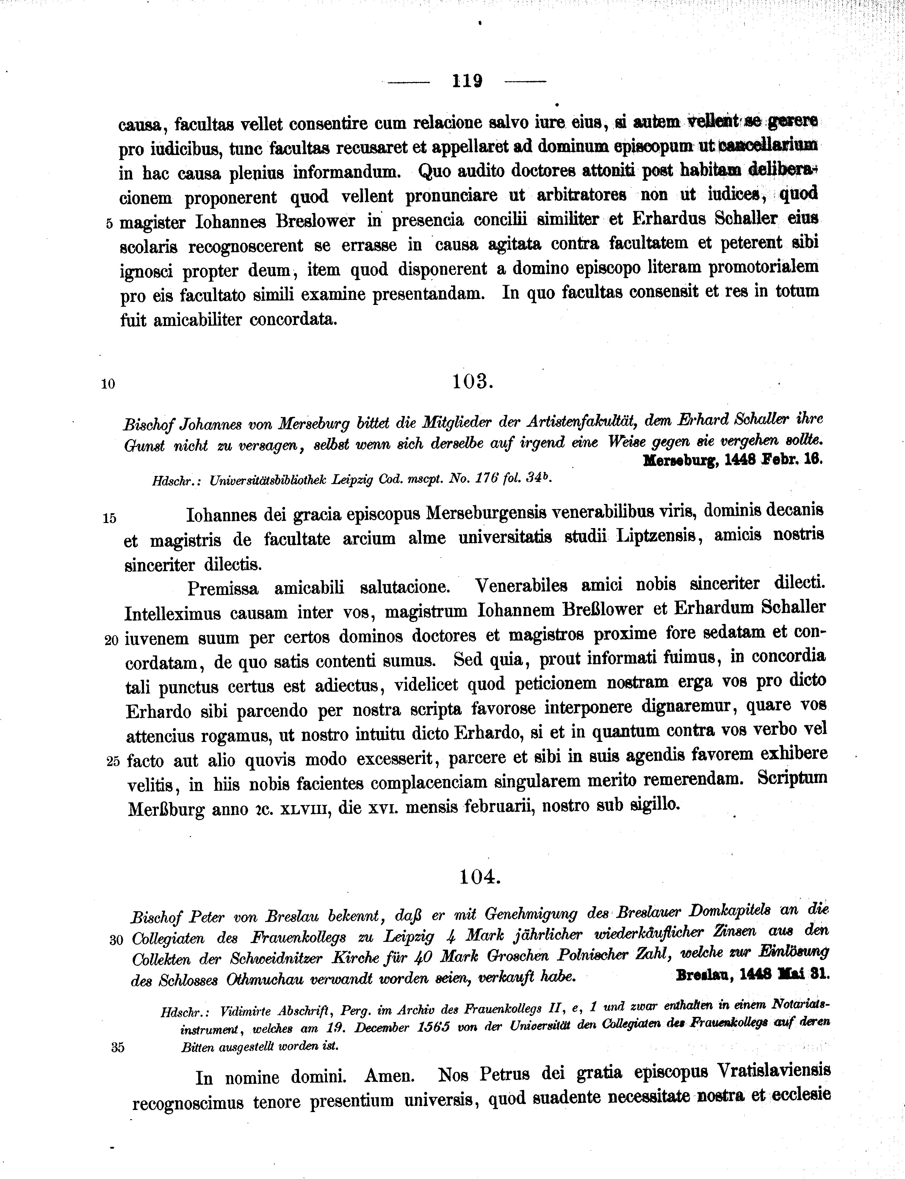 Historische Urkunde Seite 119 aus Band cds2_11