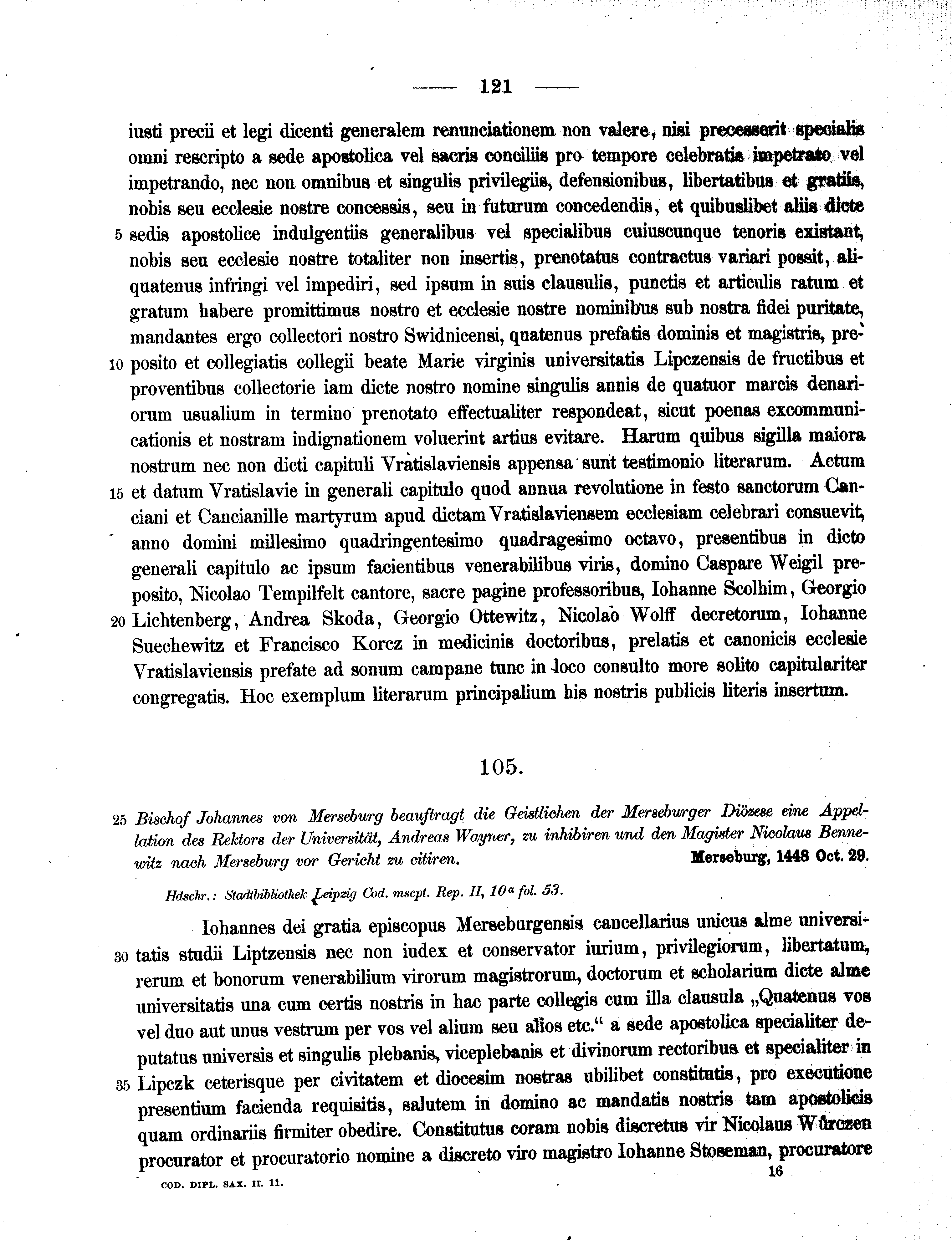 Historische Urkunde Seite 121 aus Band cds2_11