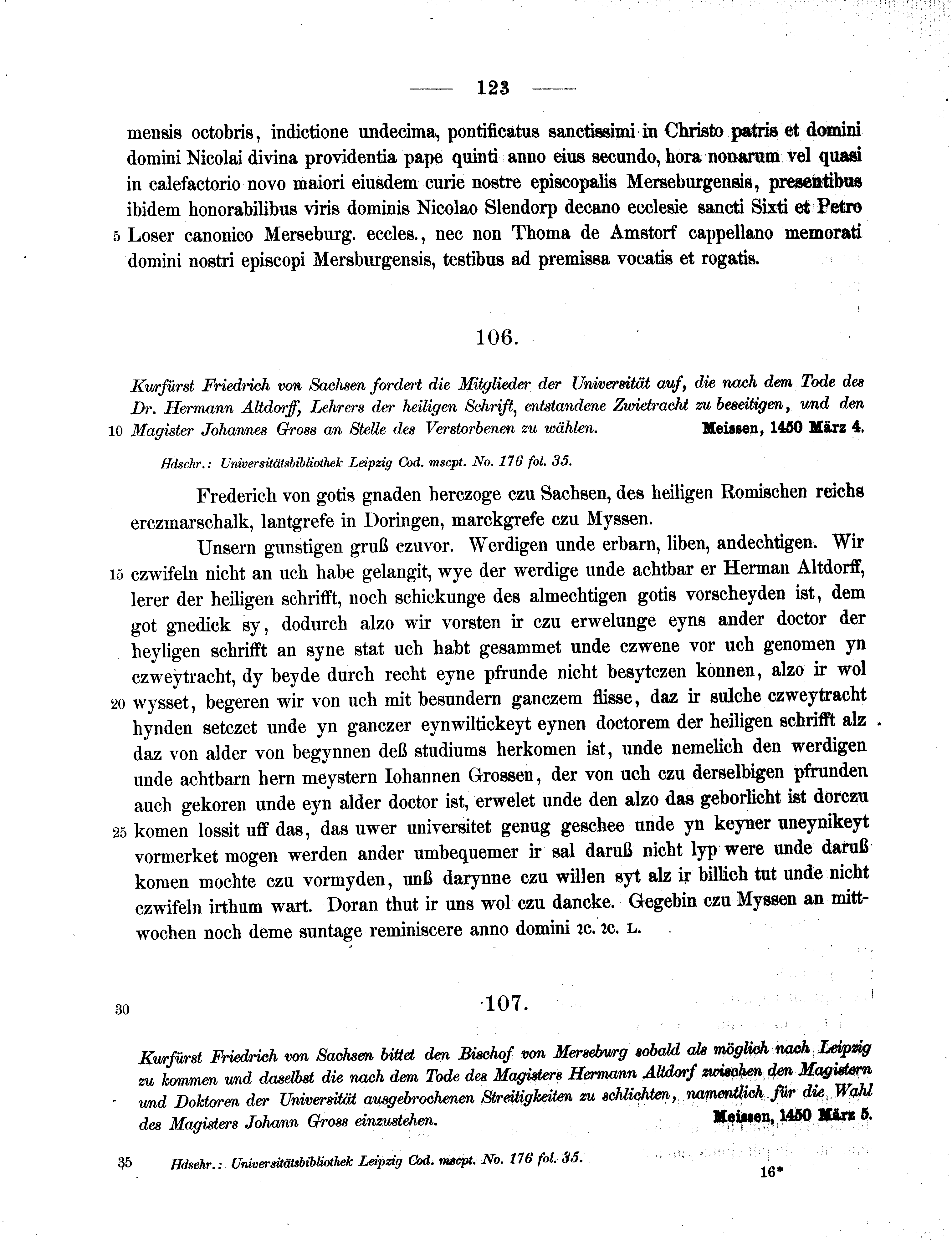 Historische Urkunde Seite 123 aus Band cds2_11