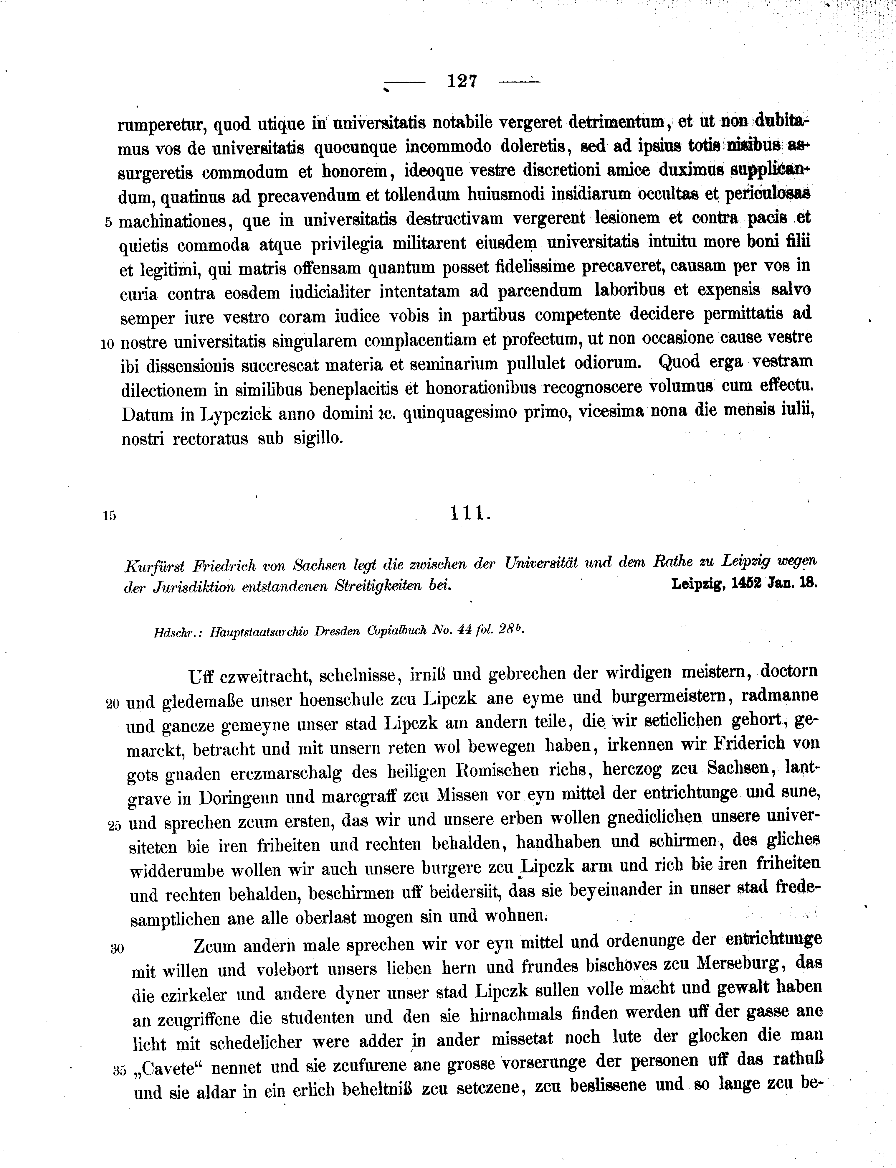 Historische Urkunde Seite 127 aus Band cds2_11