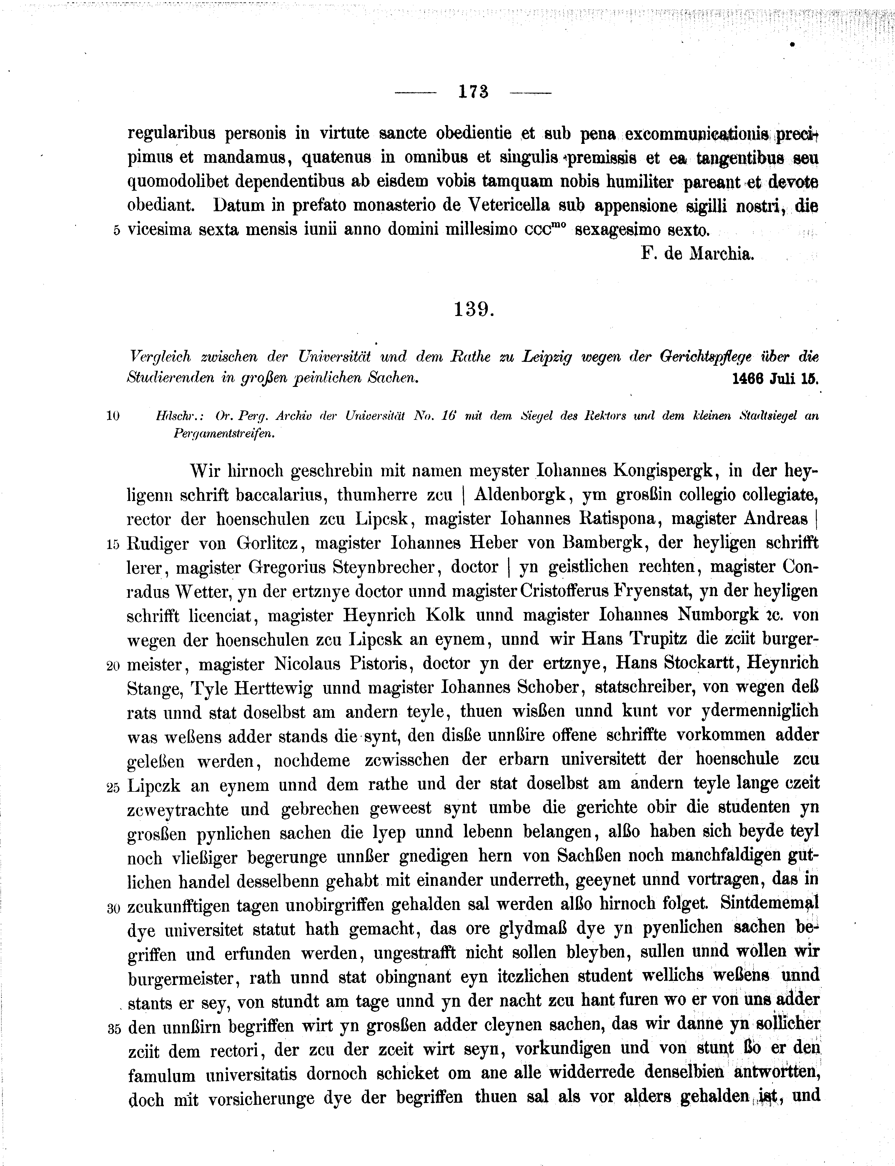 Historische Urkunde Seite 173 aus Band cds2_11