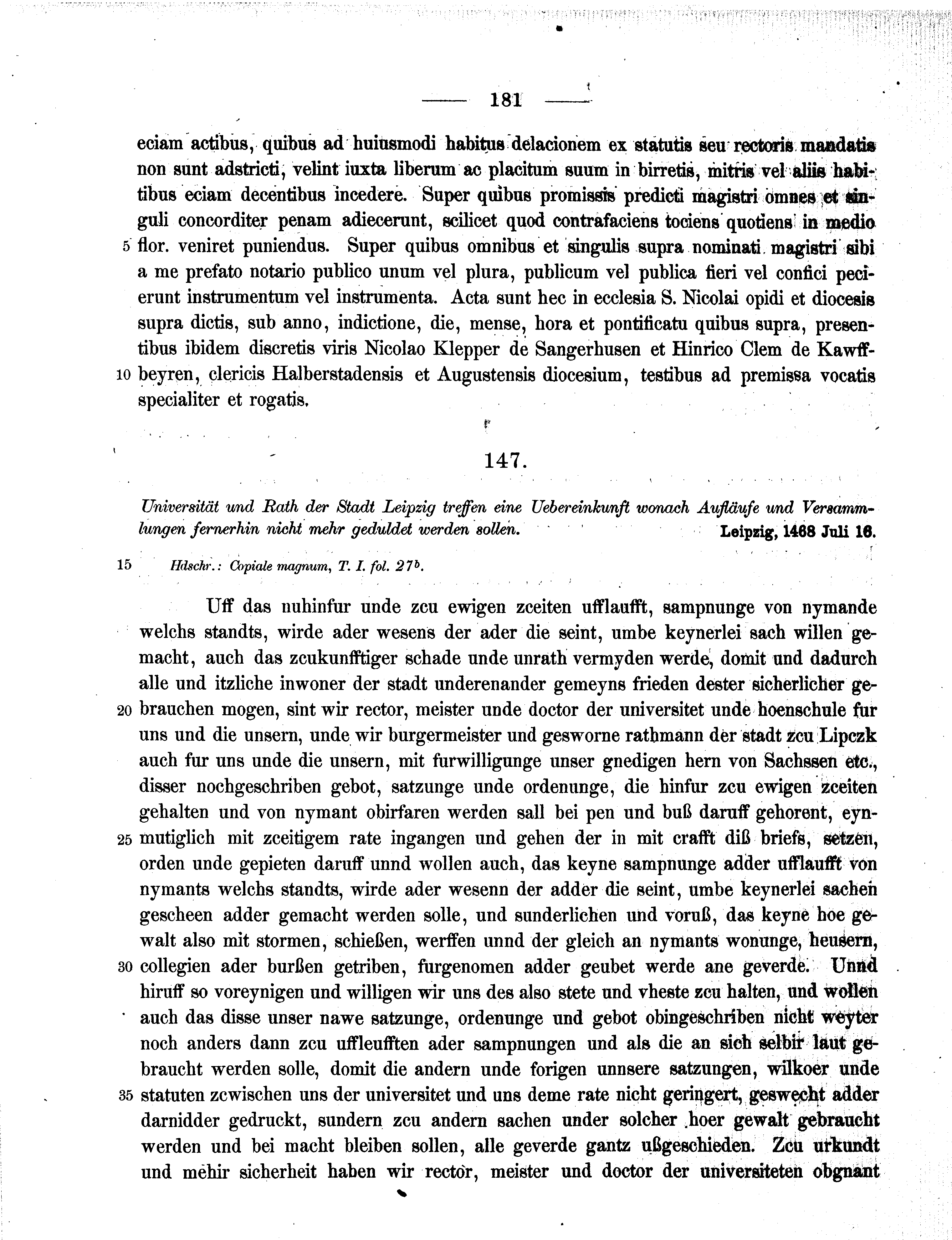 Historische Urkunde Seite 181 aus Band cds2_11