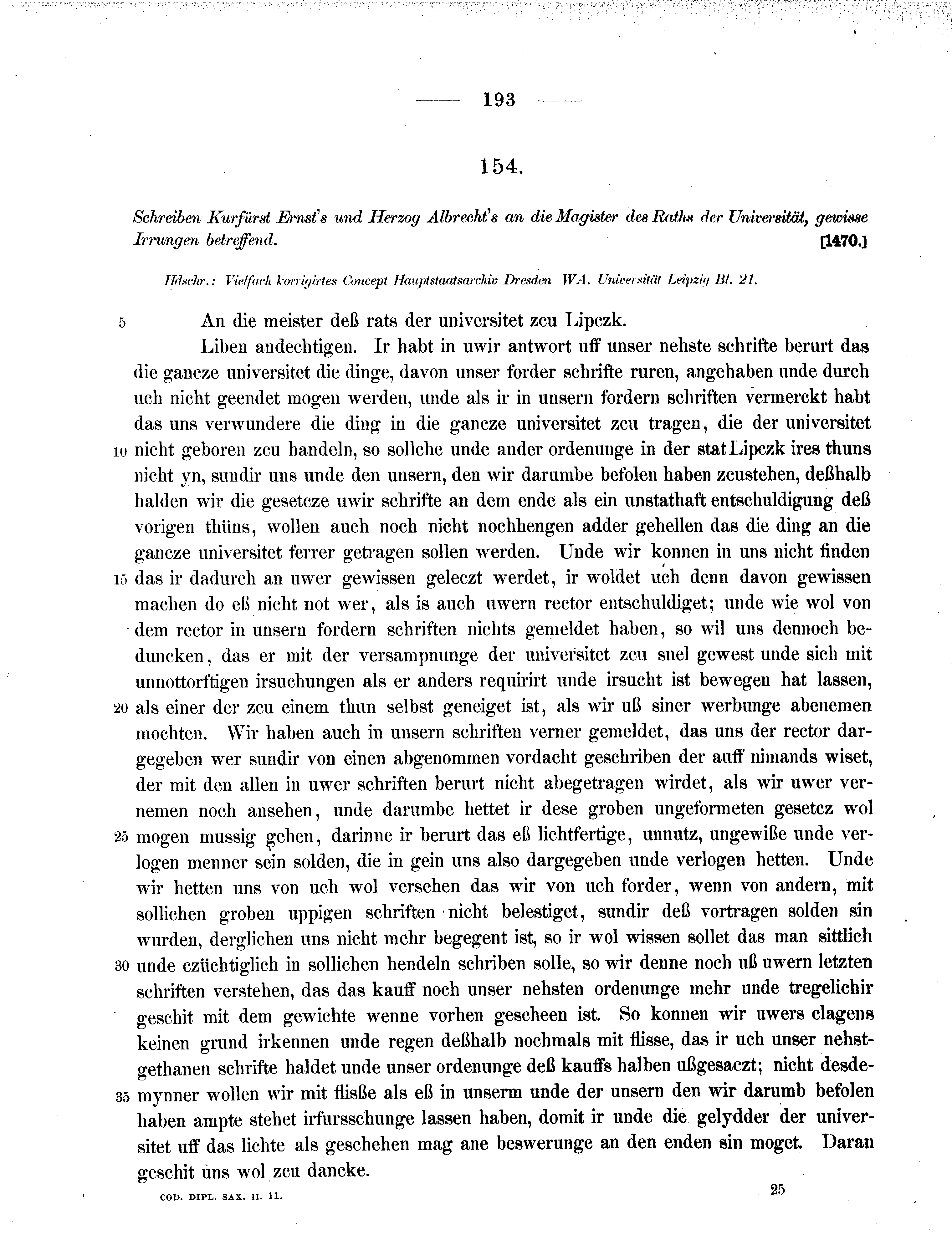 Historische Urkunde Seite 193 aus Band cds2_11