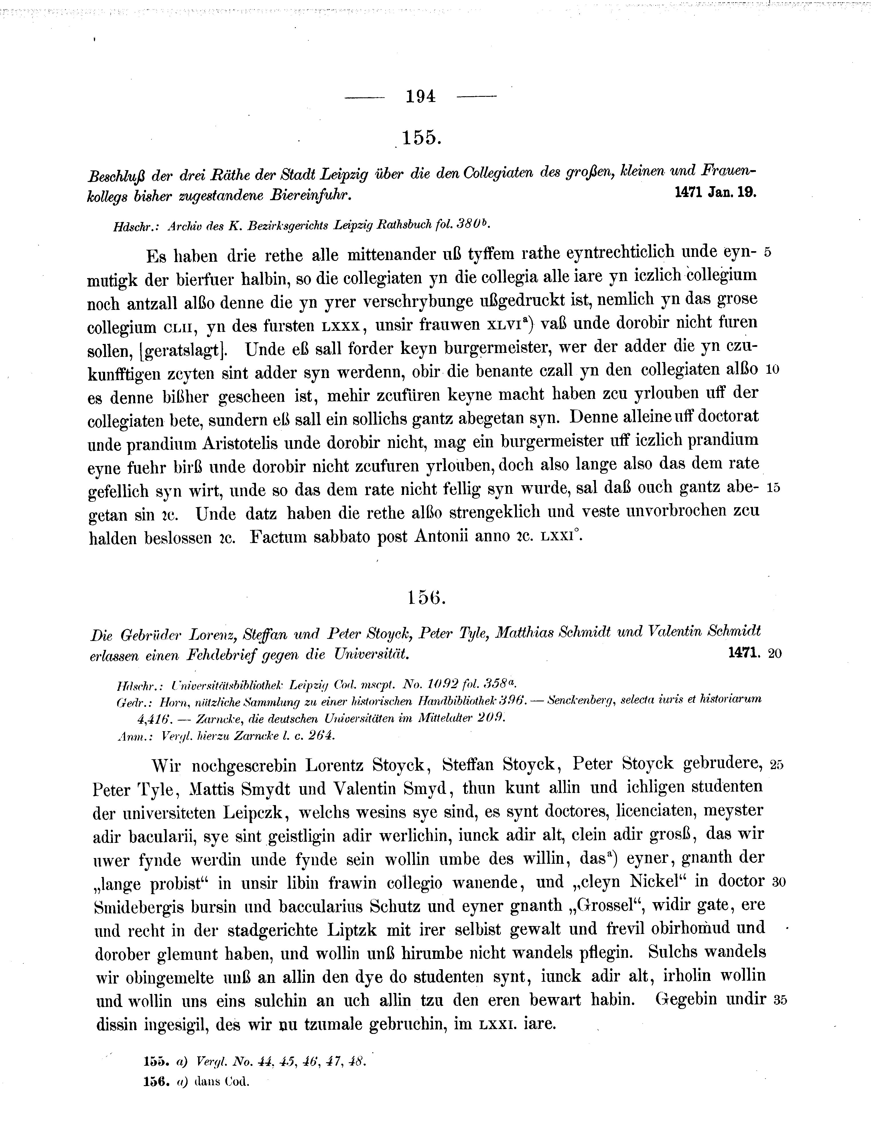 Historische Urkunde Seite 194 aus Band cds2_11