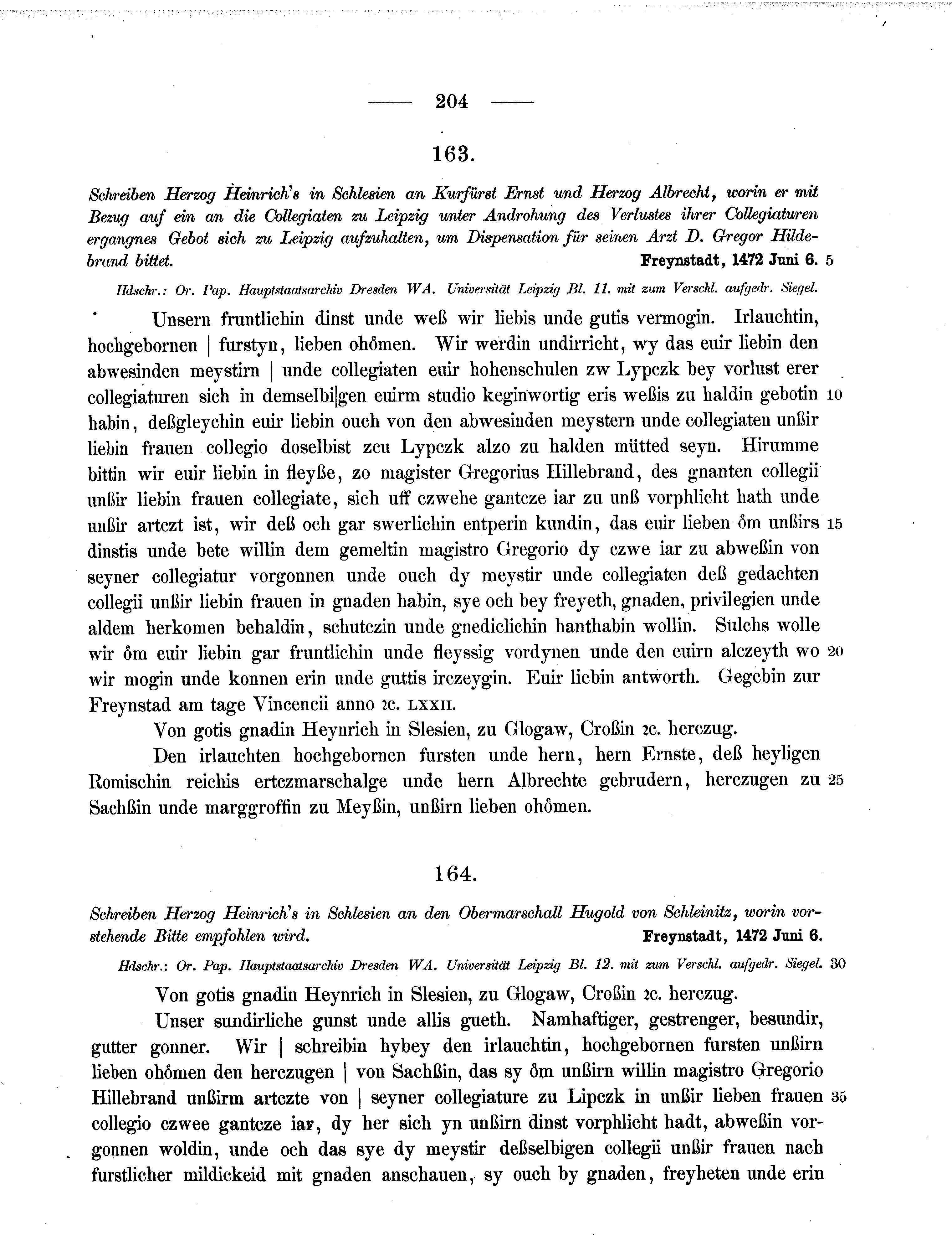 Historische Urkunde Seite 204 aus Band cds2_11