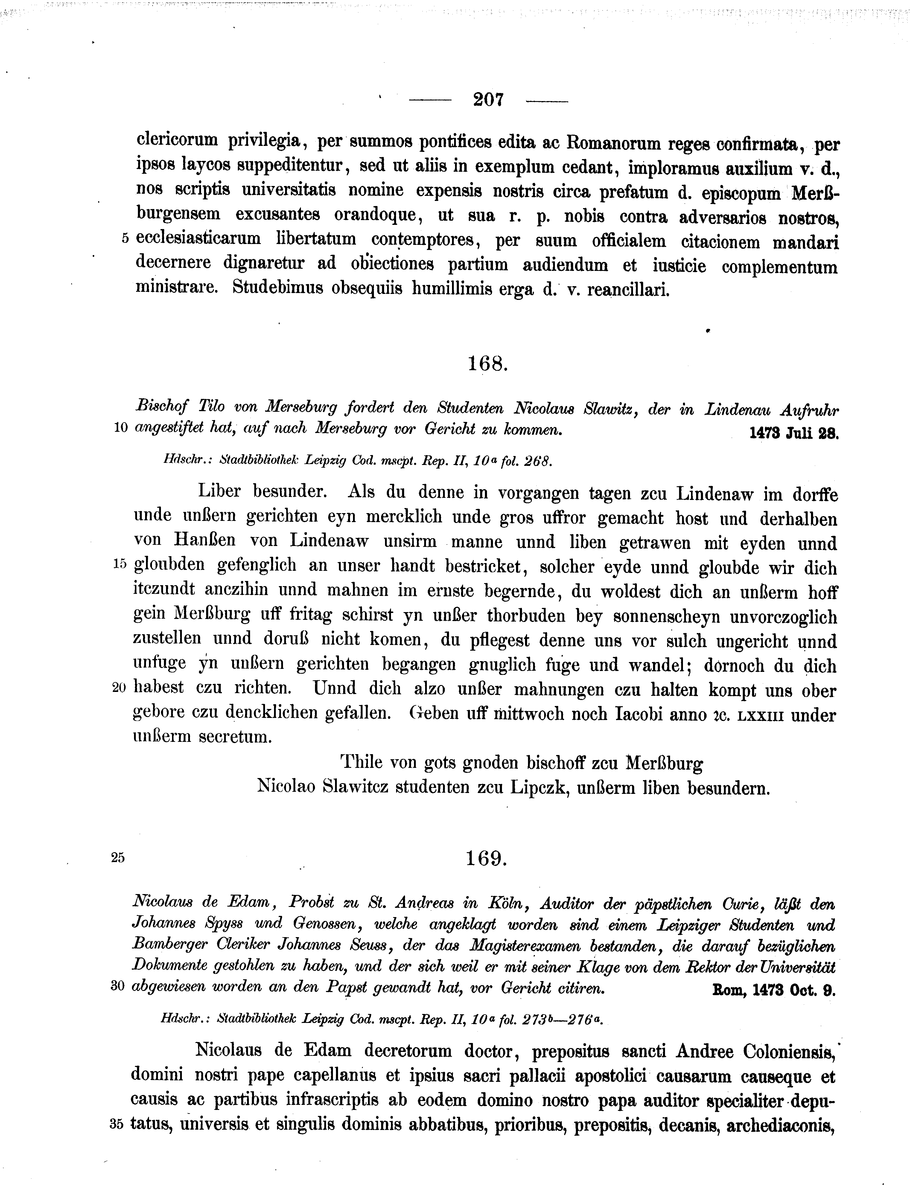 Historische Urkunde Seite 207 aus Band cds2_11