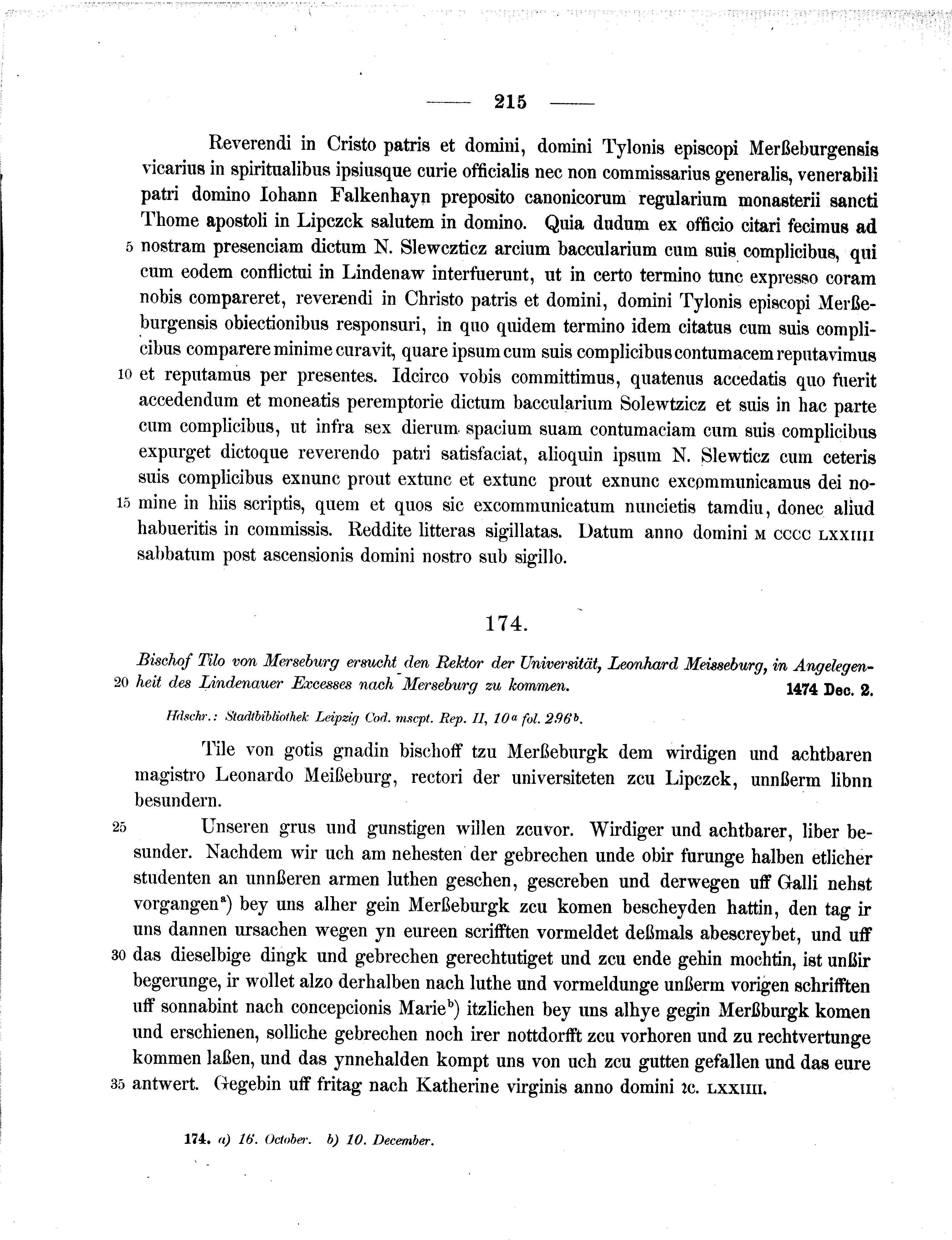 Historische Urkunde Seite 215 aus Band cds2_11
