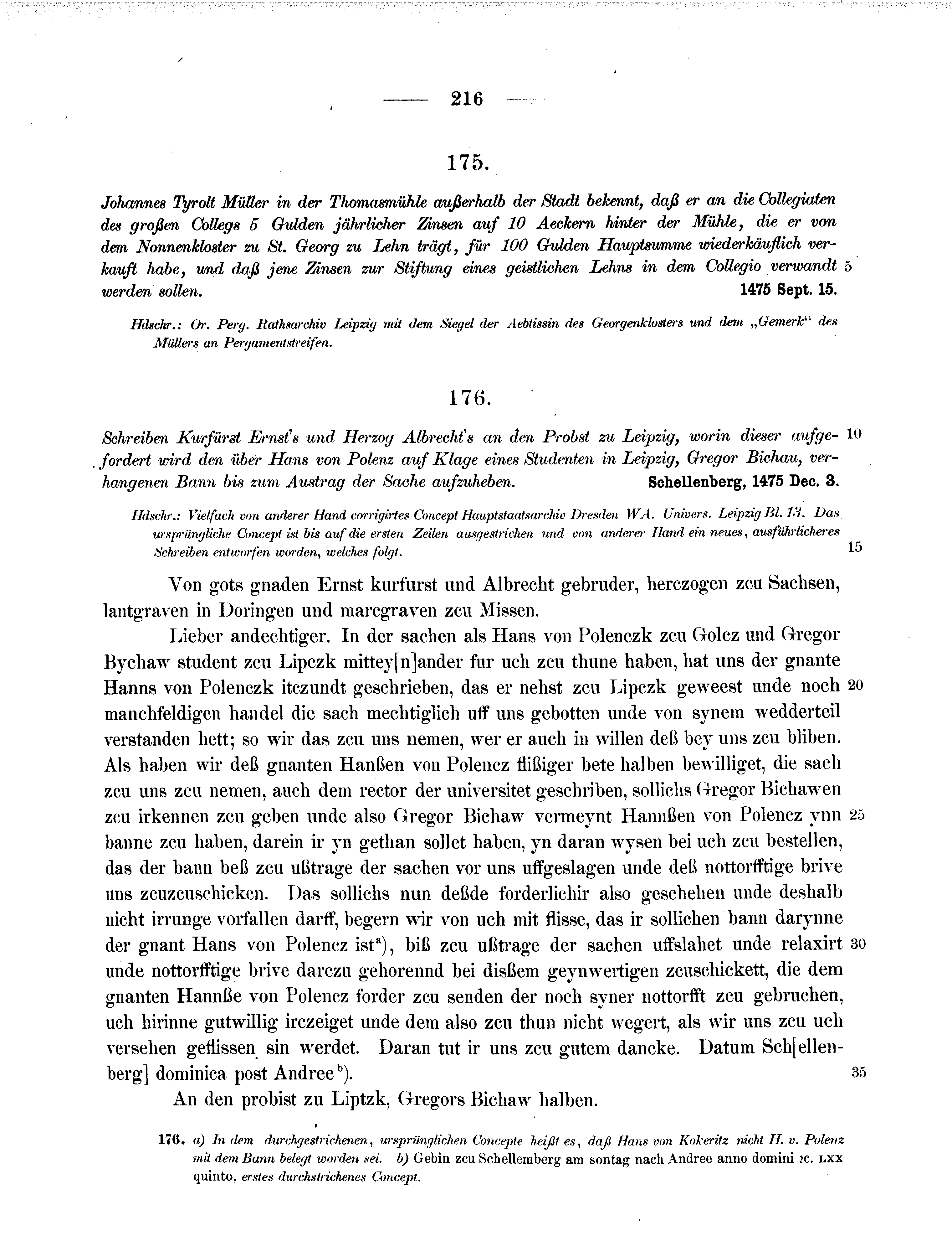 Historische Urkunde Seite 216 aus Band cds2_11