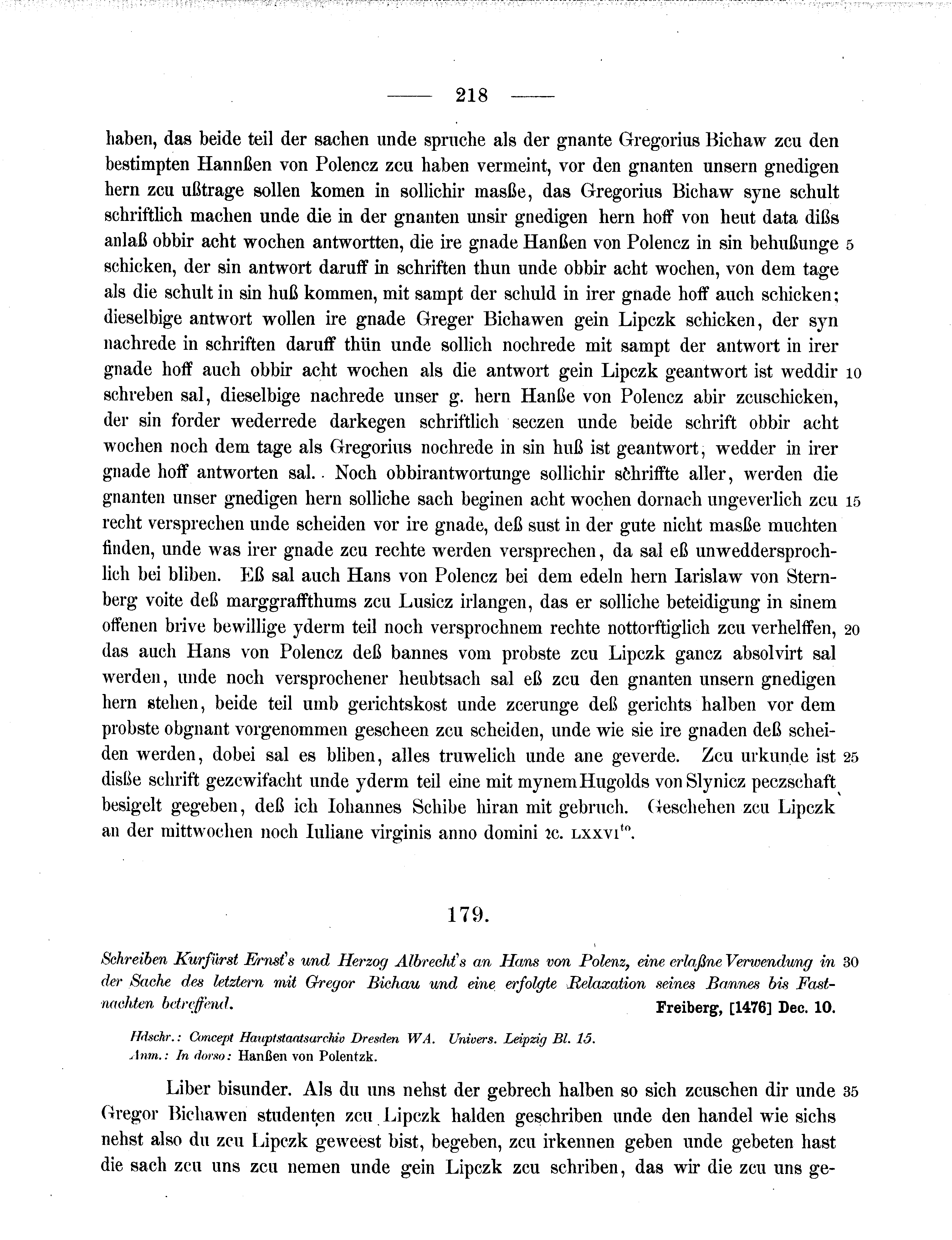 Historische Urkunde Seite 218 aus Band cds2_11