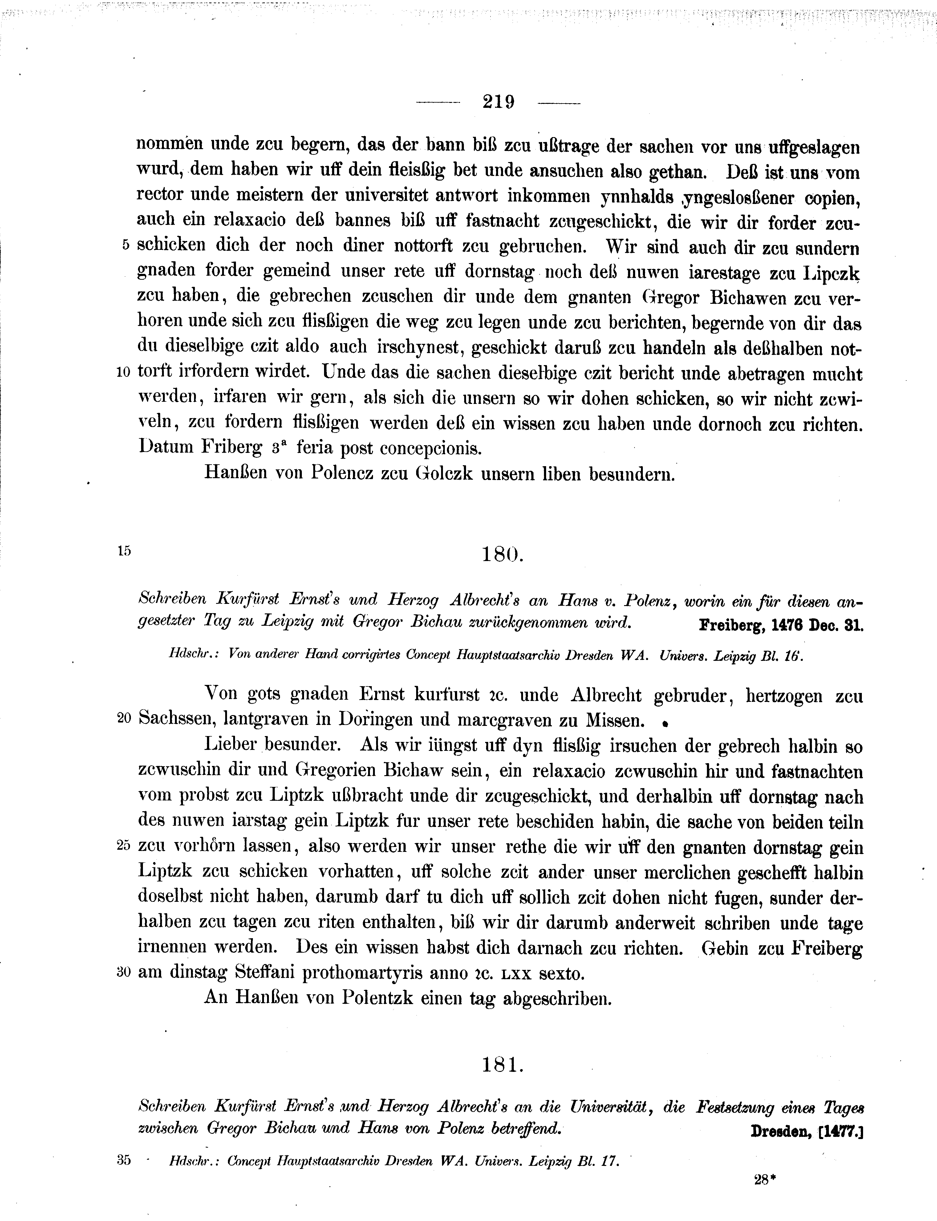 Historische Urkunde Seite 219 aus Band cds2_11