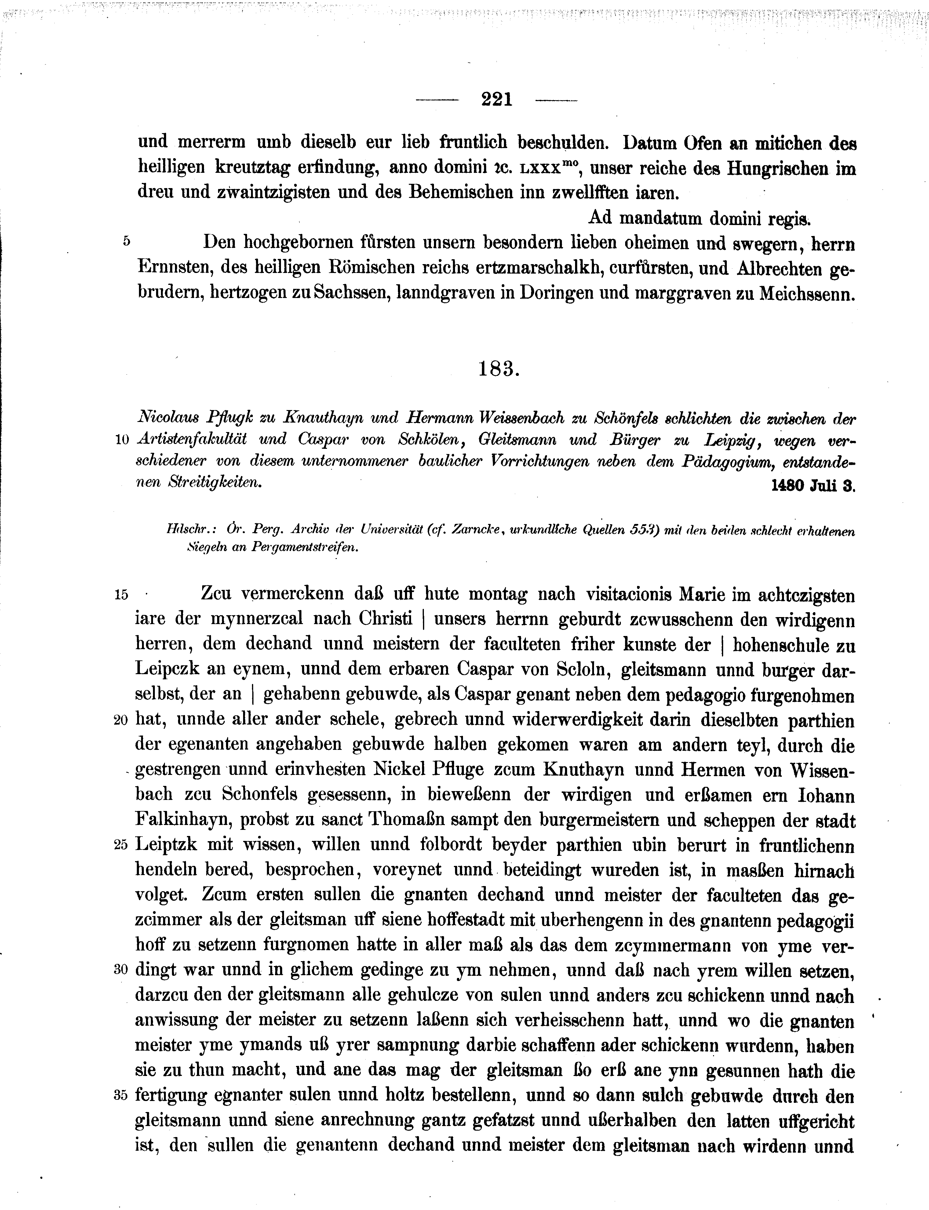 Historische Urkunde Seite 221 aus Band cds2_11