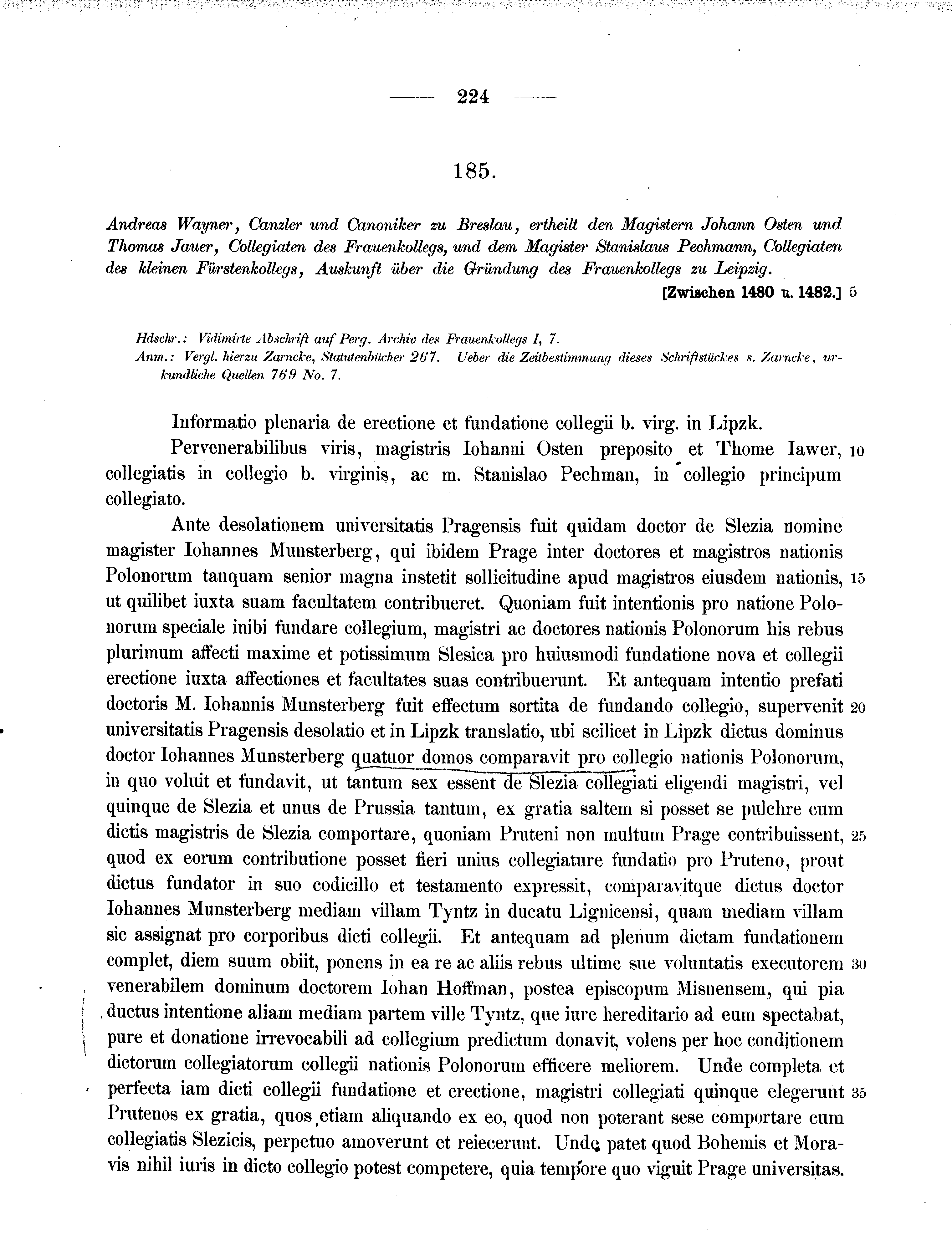 Historische Urkunde Seite 224 aus Band cds2_11