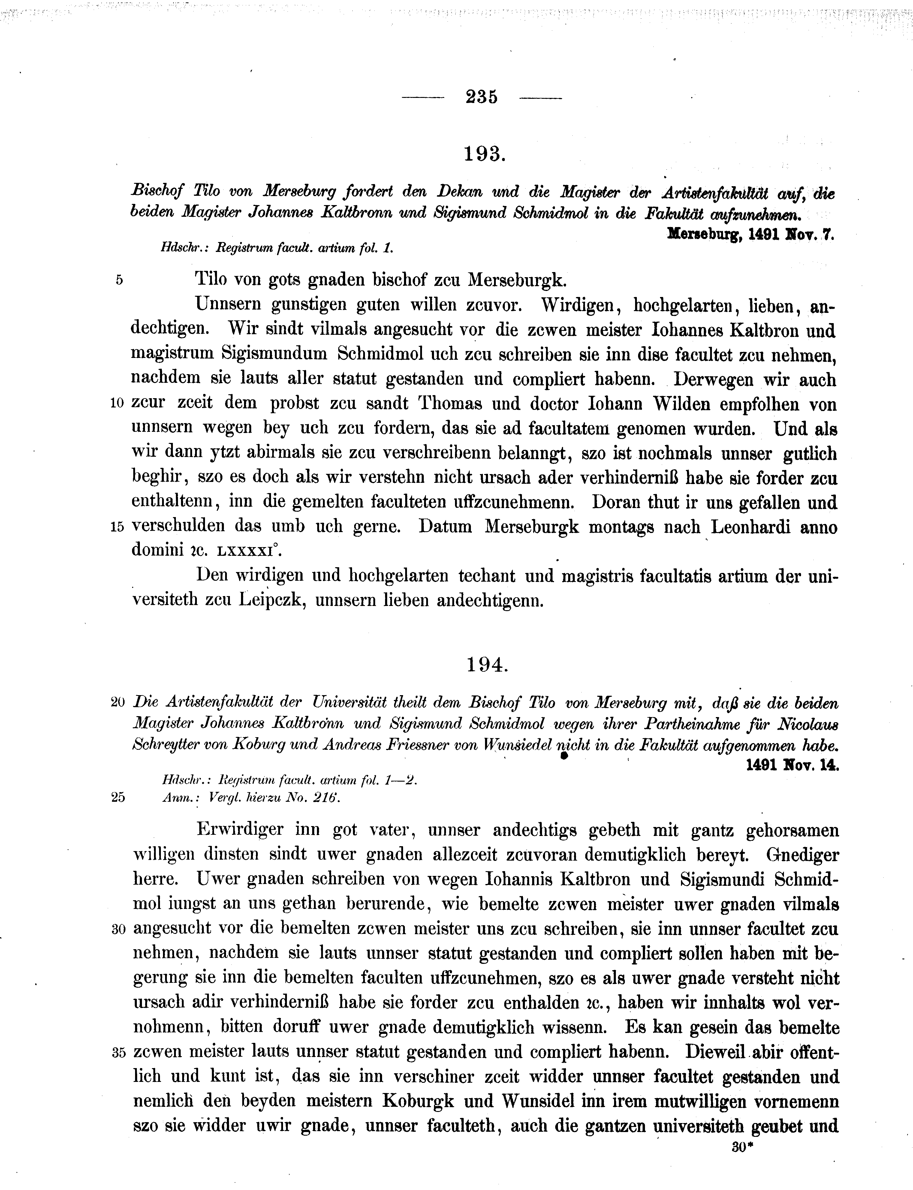 Historische Urkunde Seite 235 aus Band cds2_11