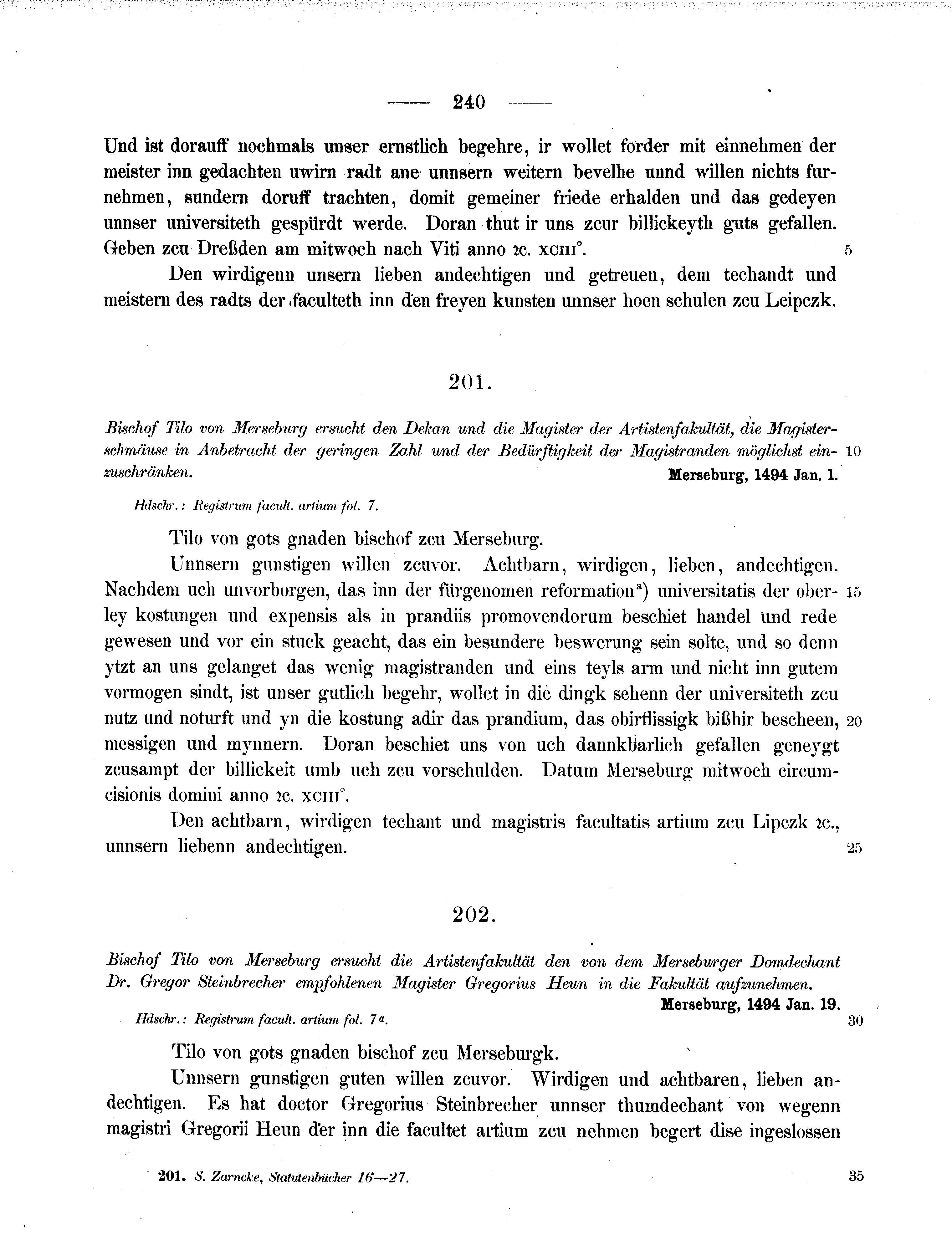 Historische Urkunde Seite 240 aus Band cds2_11