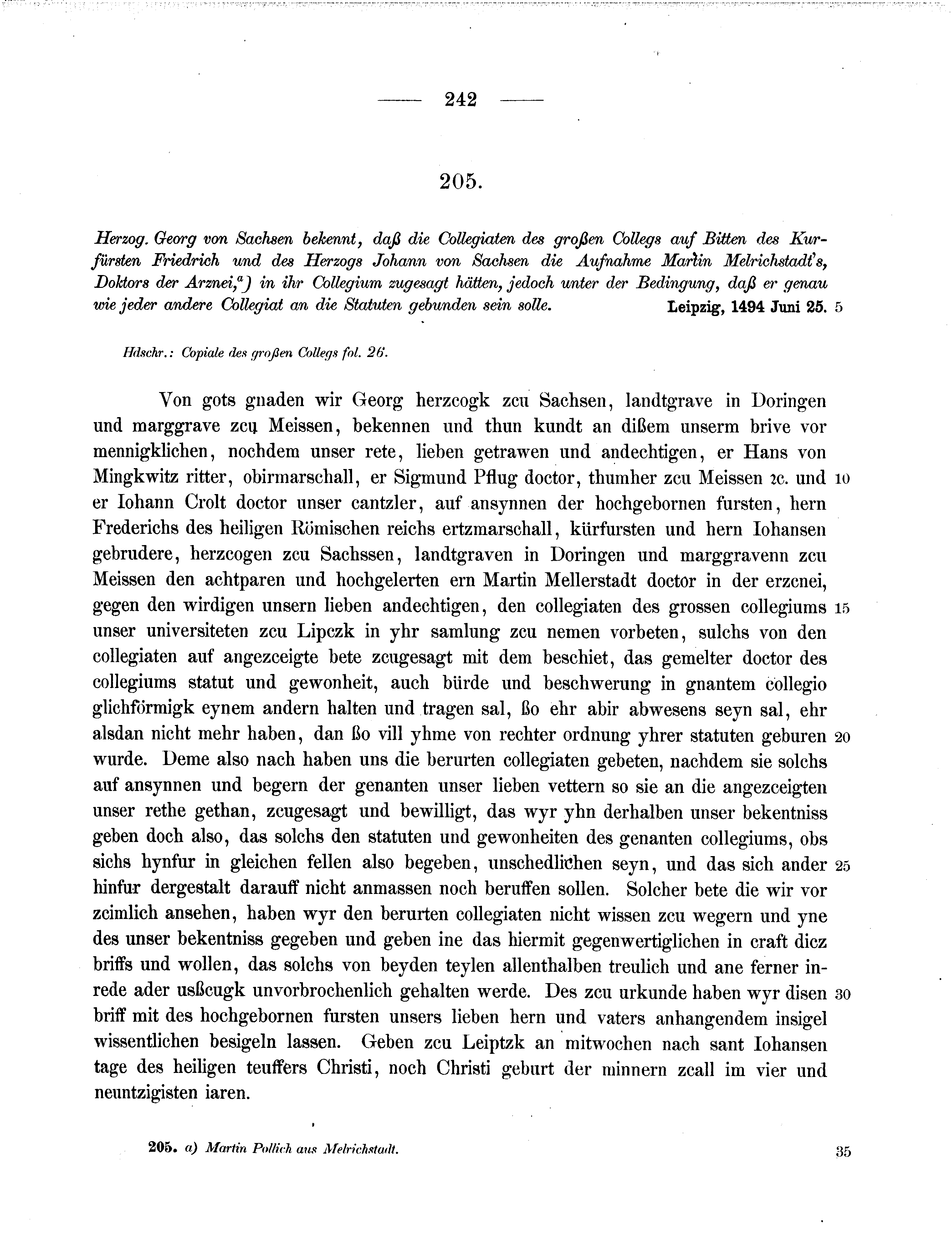 Historische Urkunde Seite 242 aus Band cds2_11