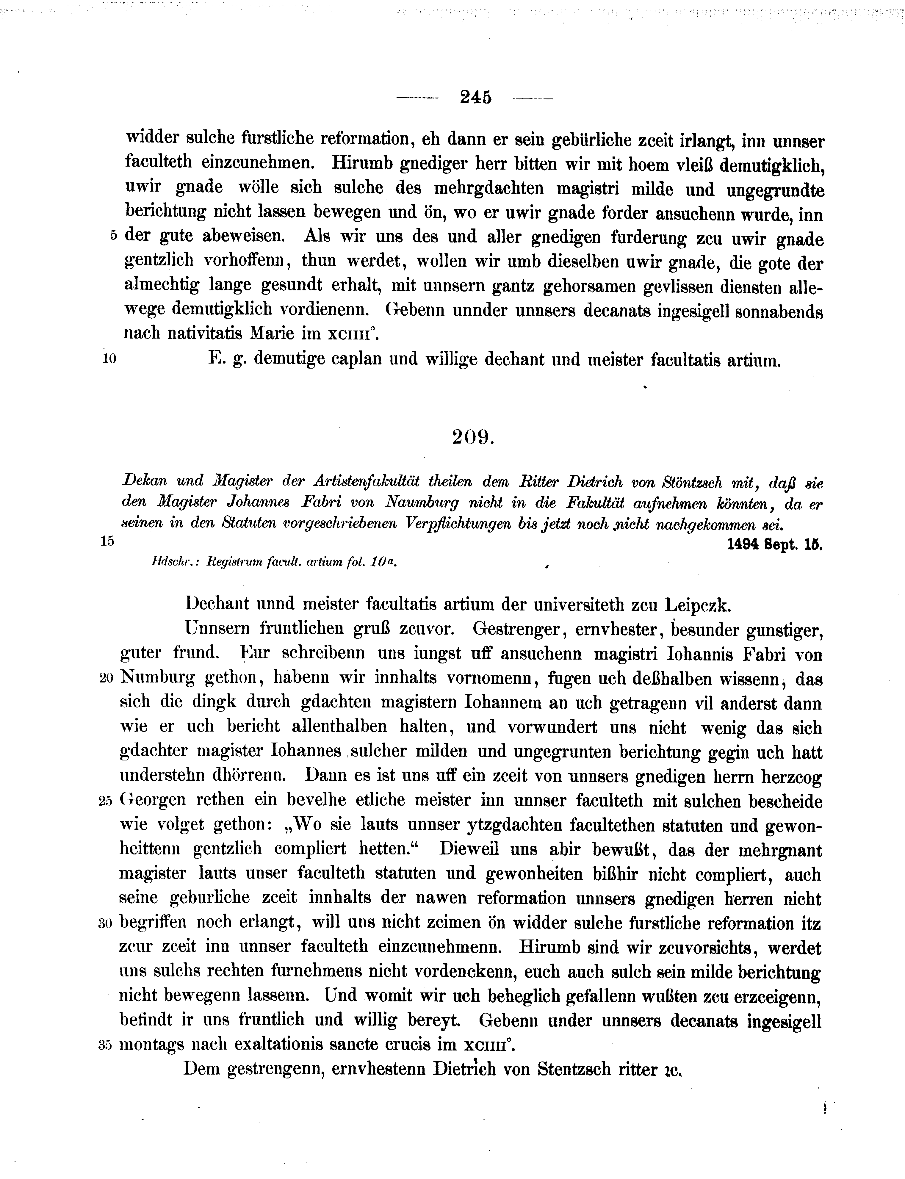 Historische Urkunde Seite 245 aus Band cds2_11