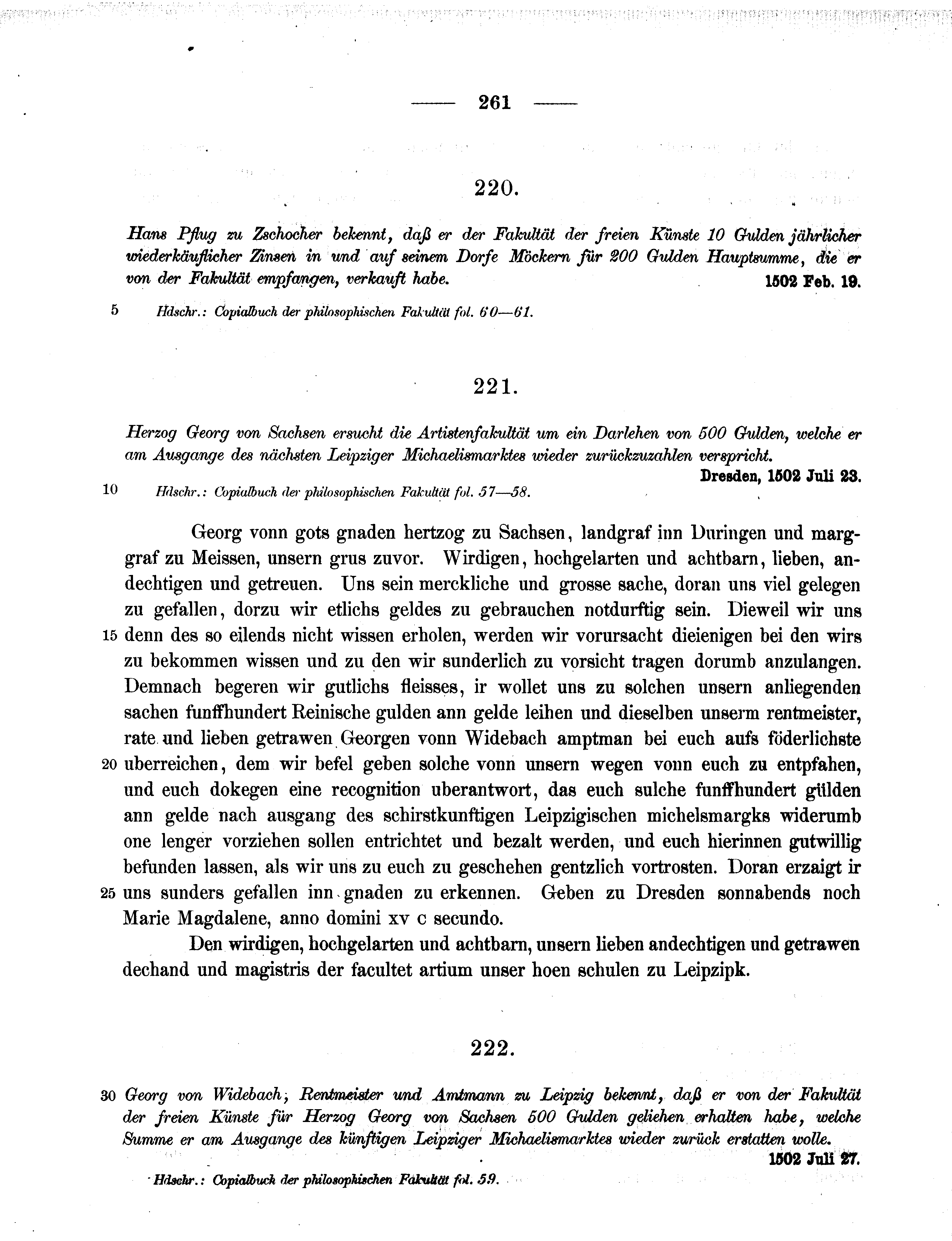 Historische Urkunde Seite 261 aus Band cds2_11