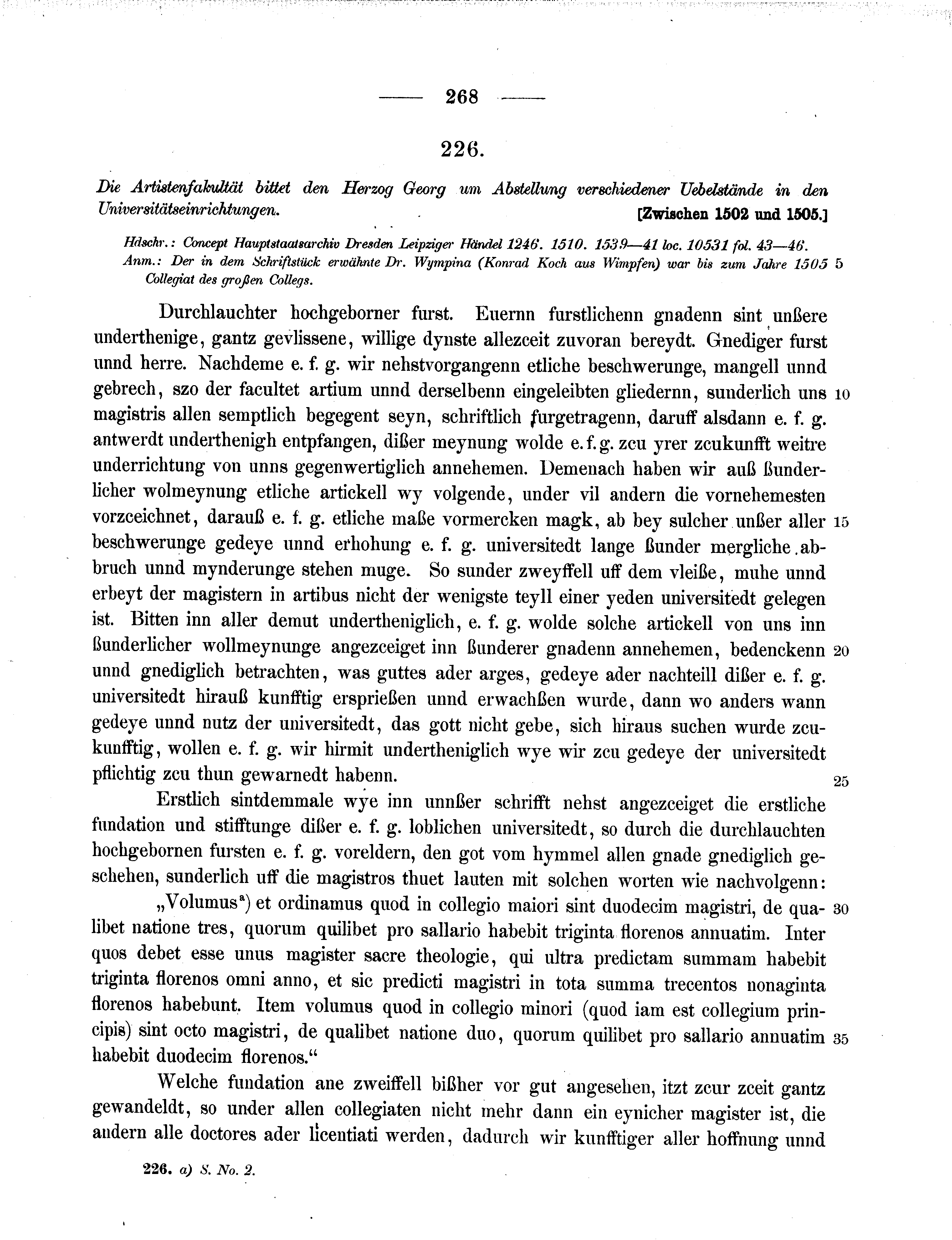 Historische Urkunde Seite 268 aus Band cds2_11