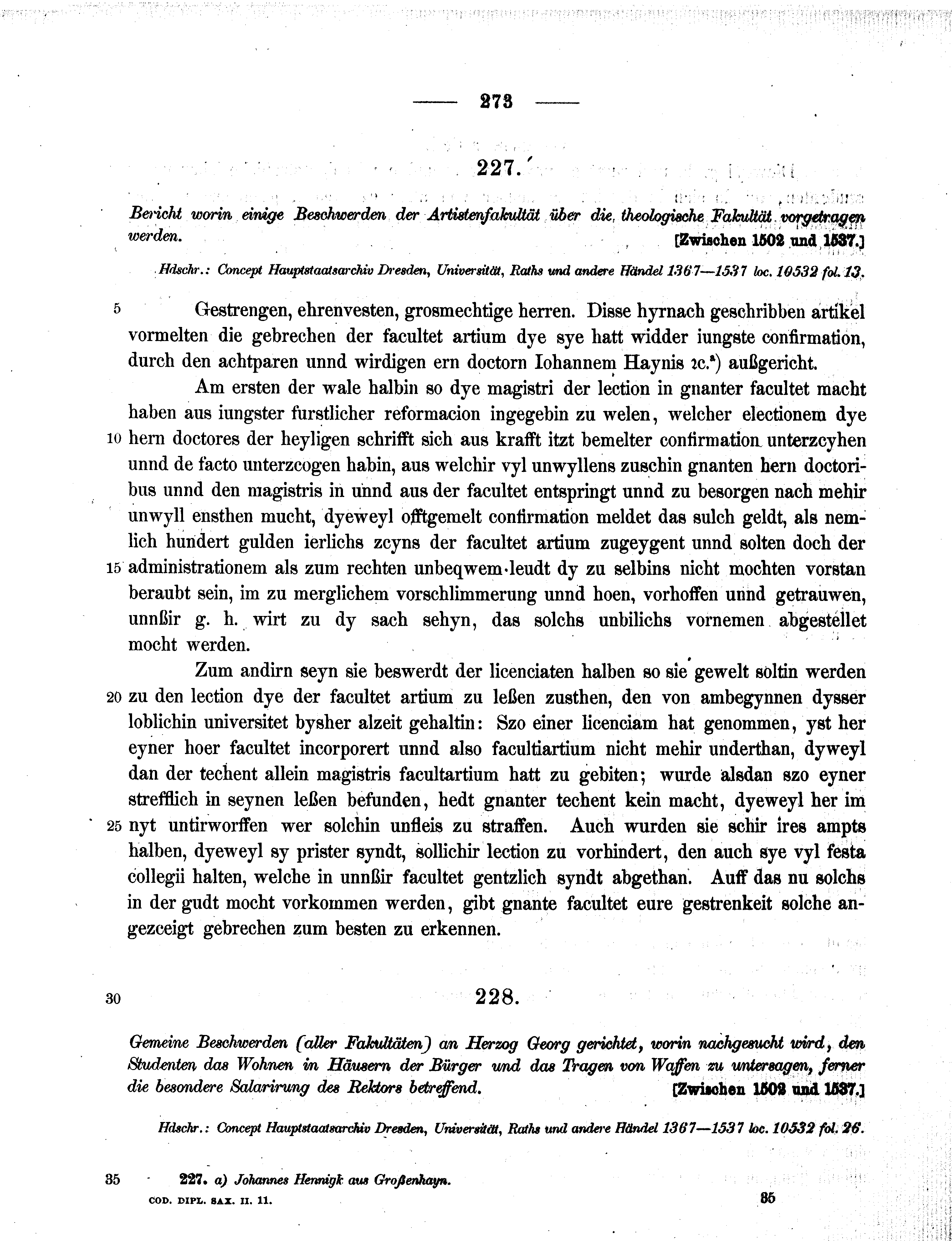 Historische Urkunde Seite 273 aus Band cds2_11