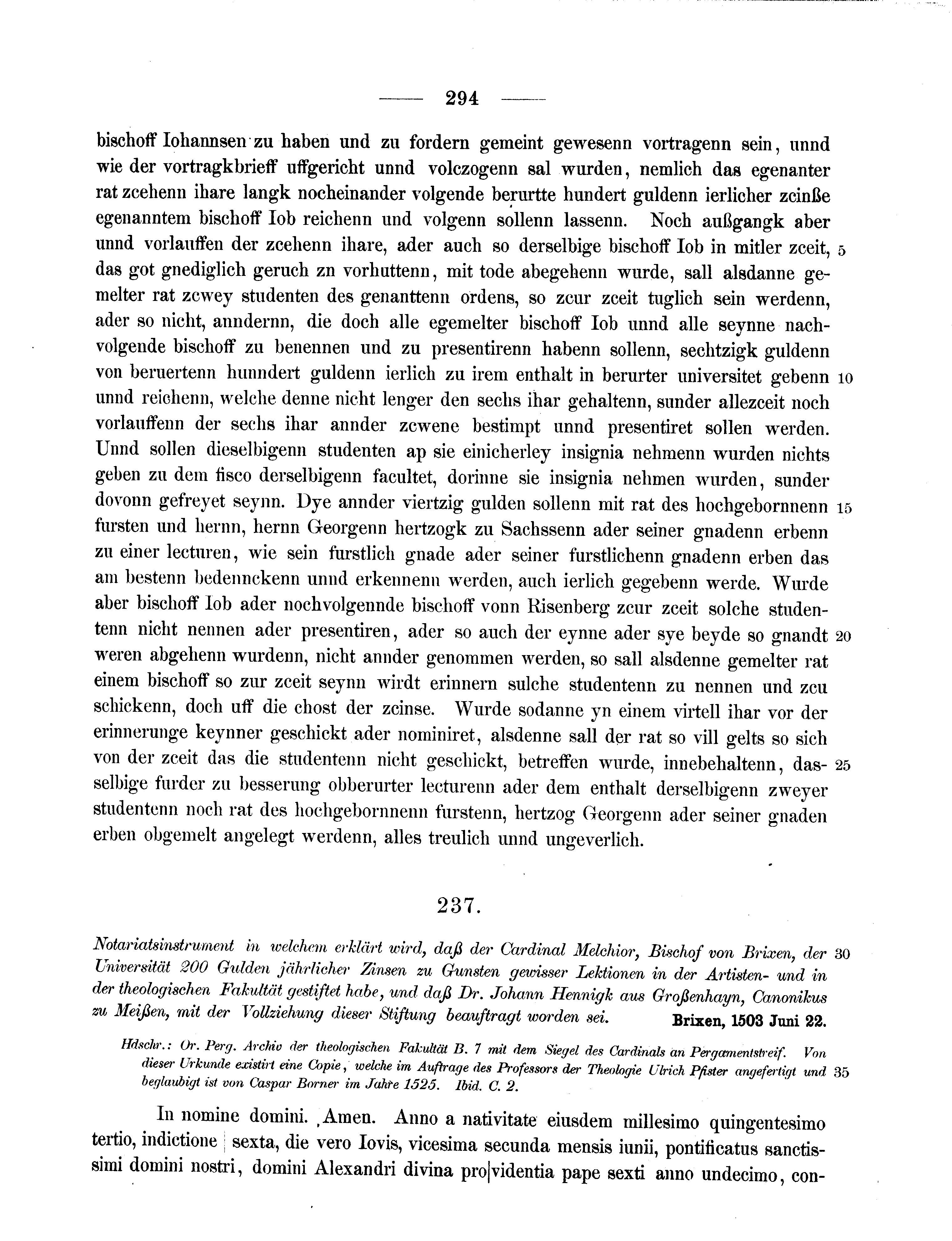 Historische Urkunde Seite 294 aus Band cds2_11