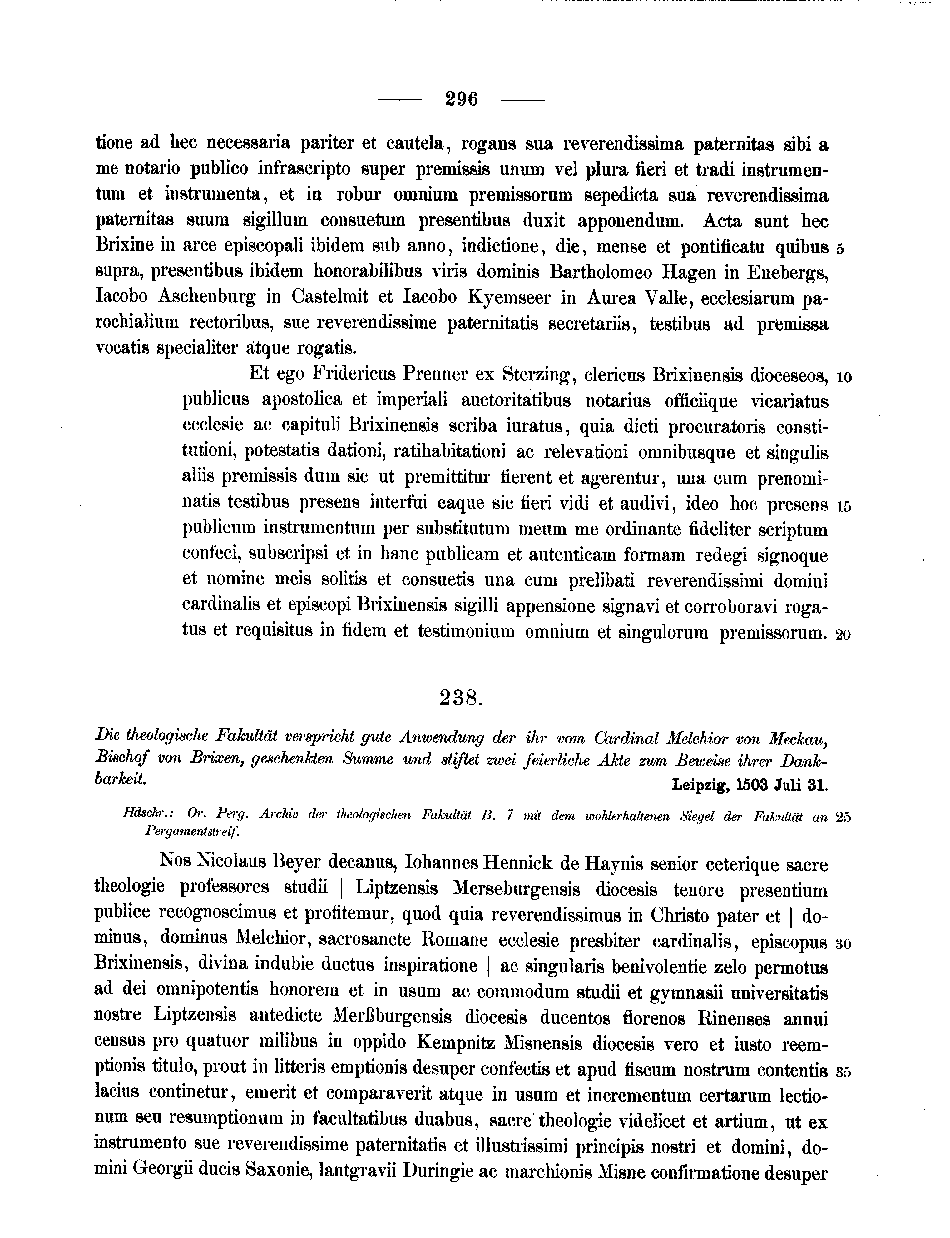 Historische Urkunde Seite 296 aus Band cds2_11