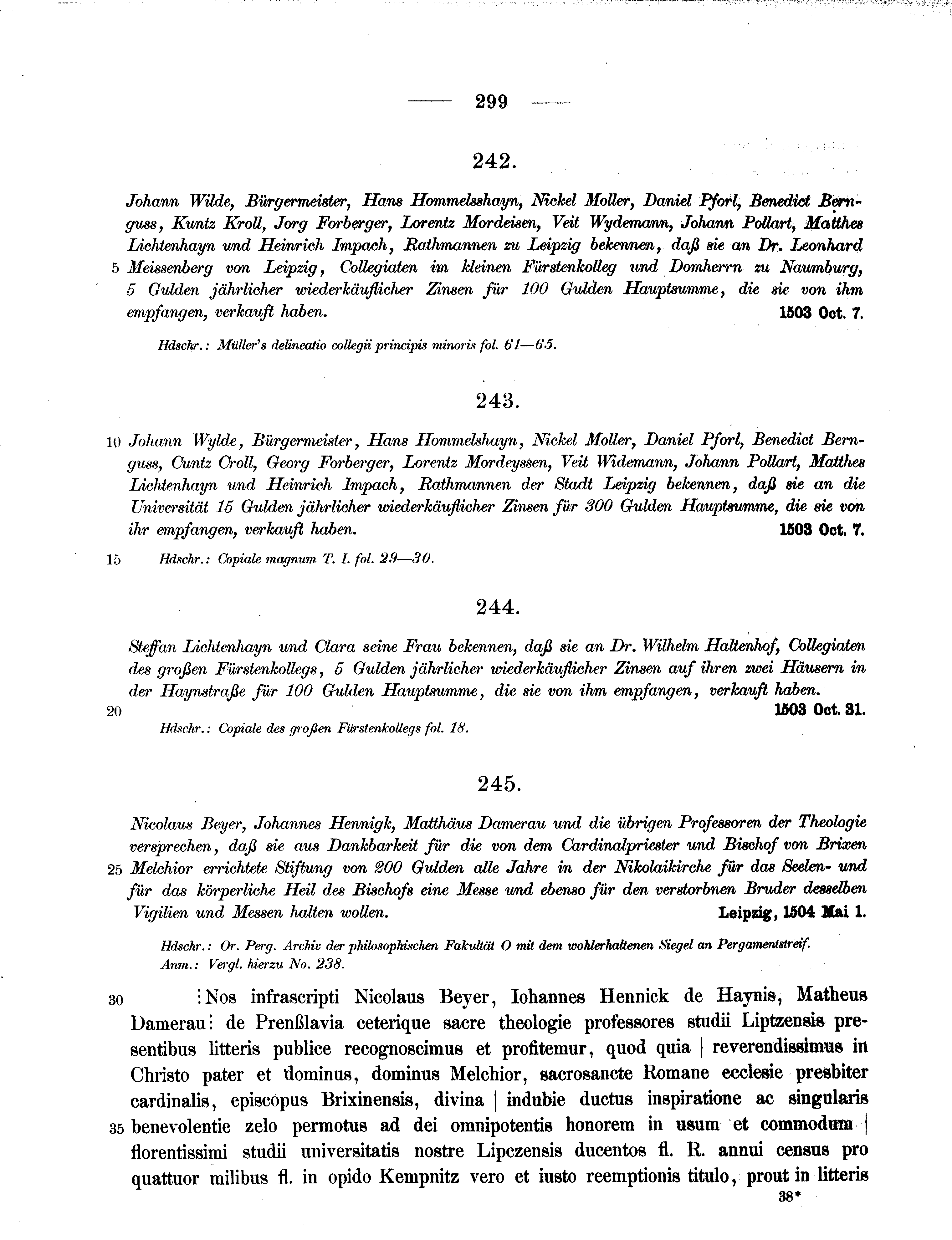 Historische Urkunde Seite 299 aus Band cds2_11
