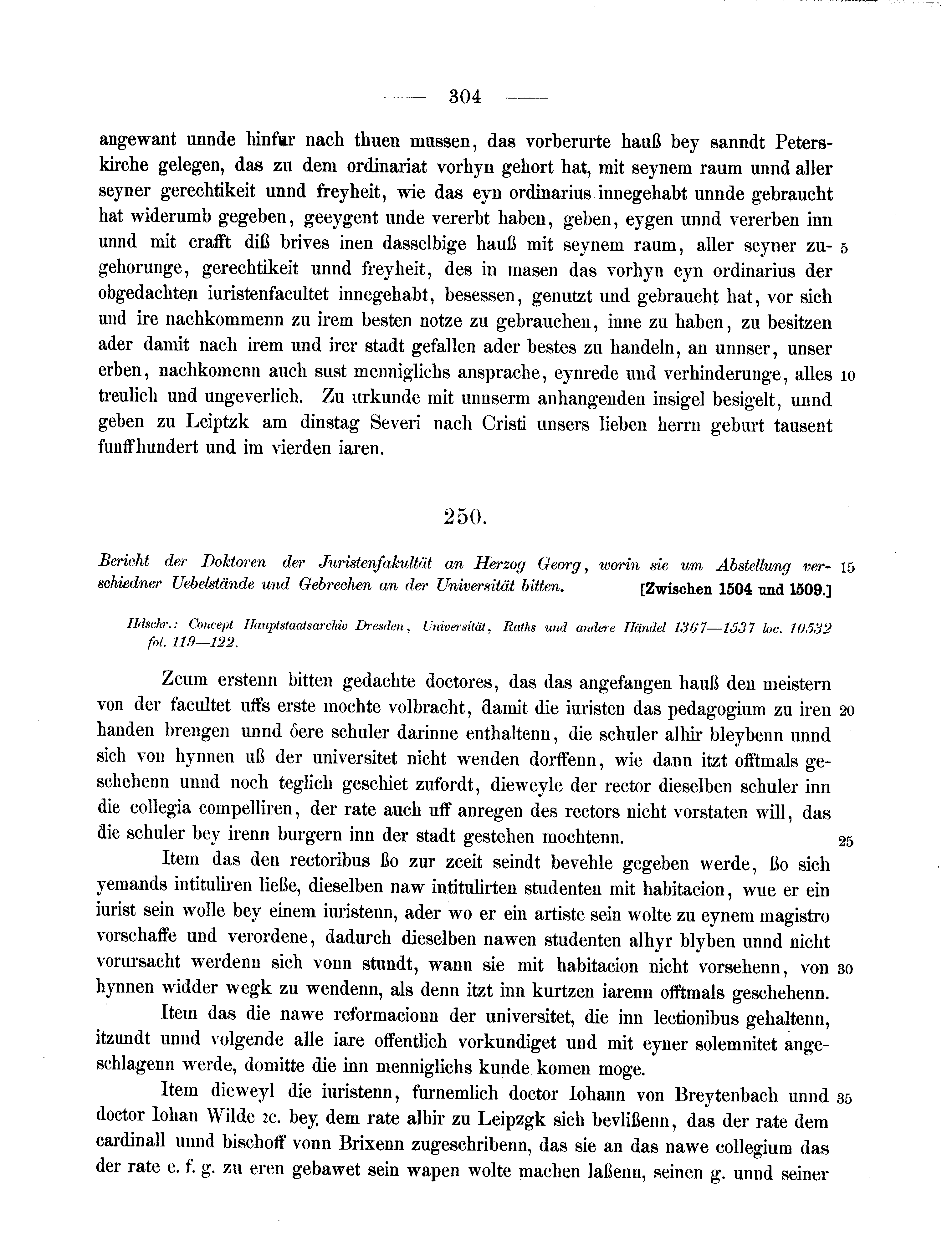 Historische Urkunde Seite 304 aus Band cds2_11