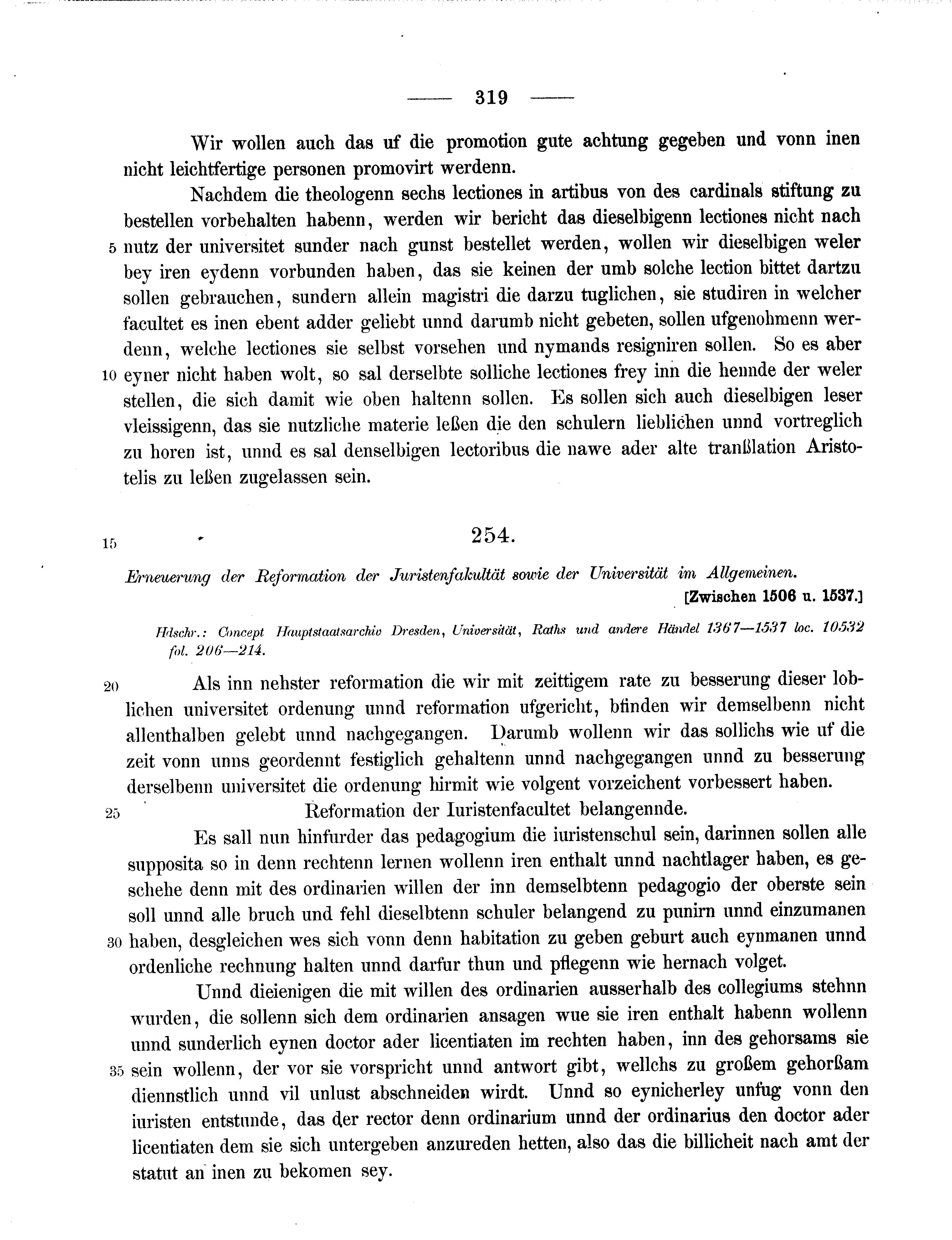 Historische Urkunde Seite 319 aus Band cds2_11