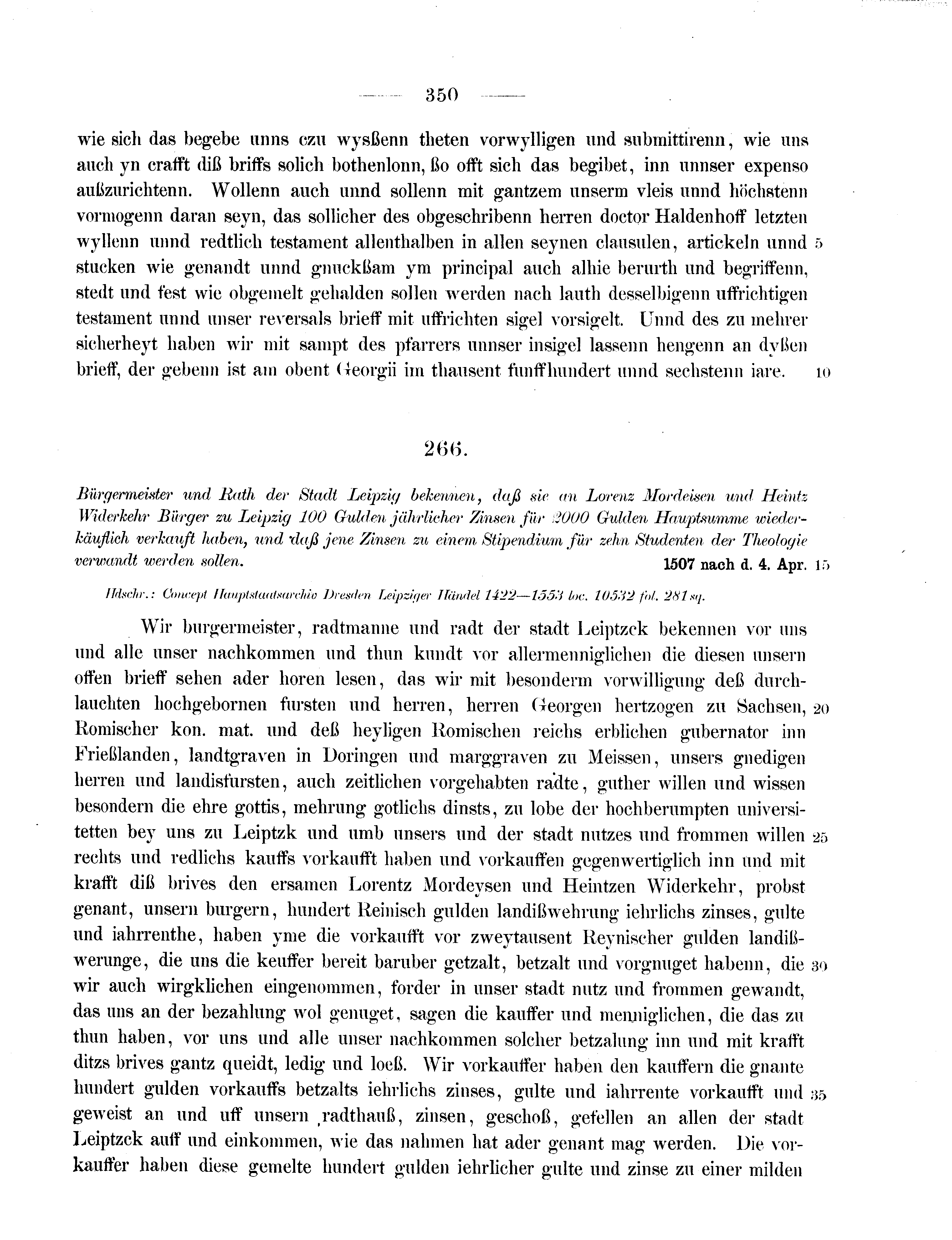 Historische Urkunde Seite 350 aus Band cds2_11