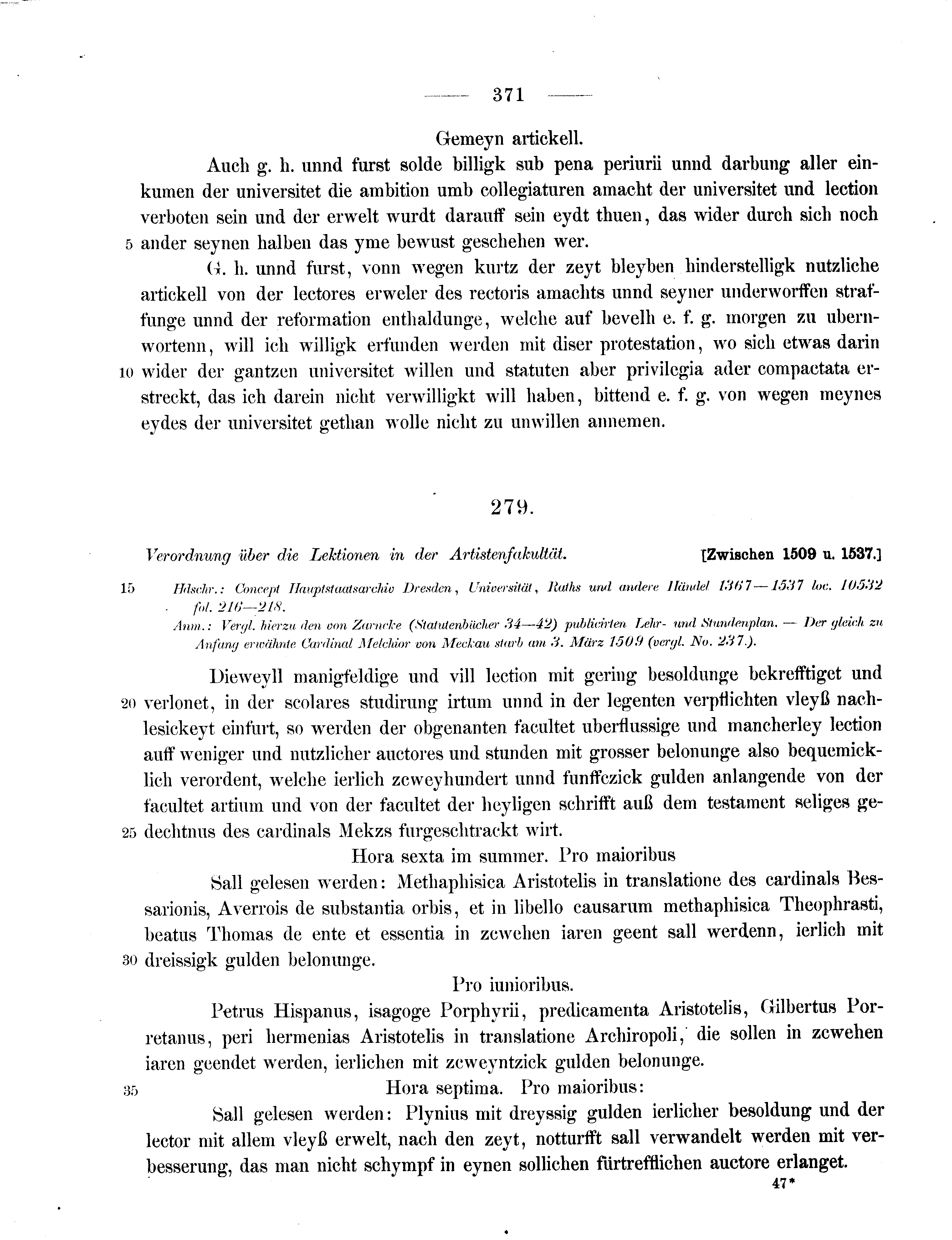 Historische Urkunde Seite 371 aus Band cds2_11