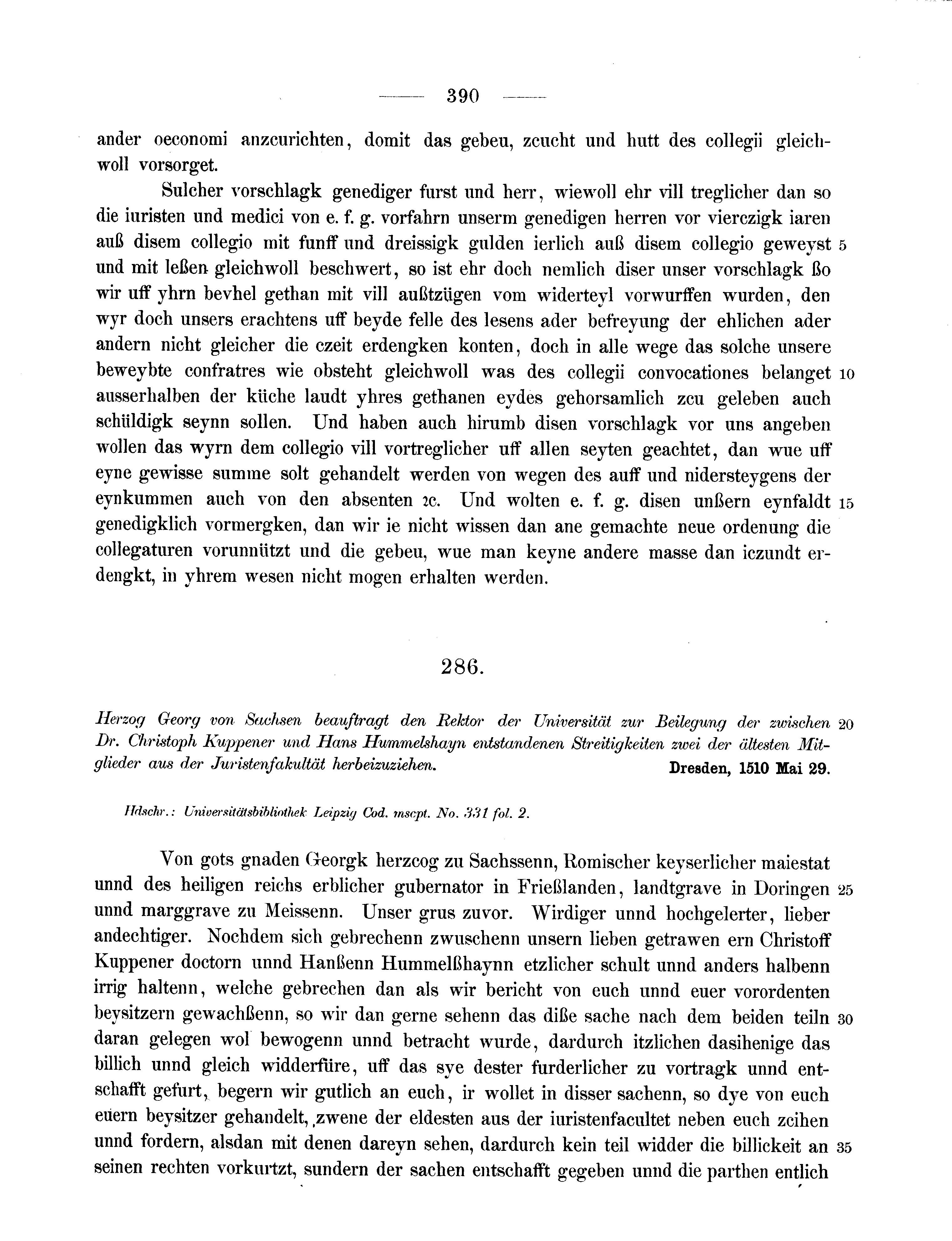 Historische Urkunde Seite 390 aus Band cds2_11