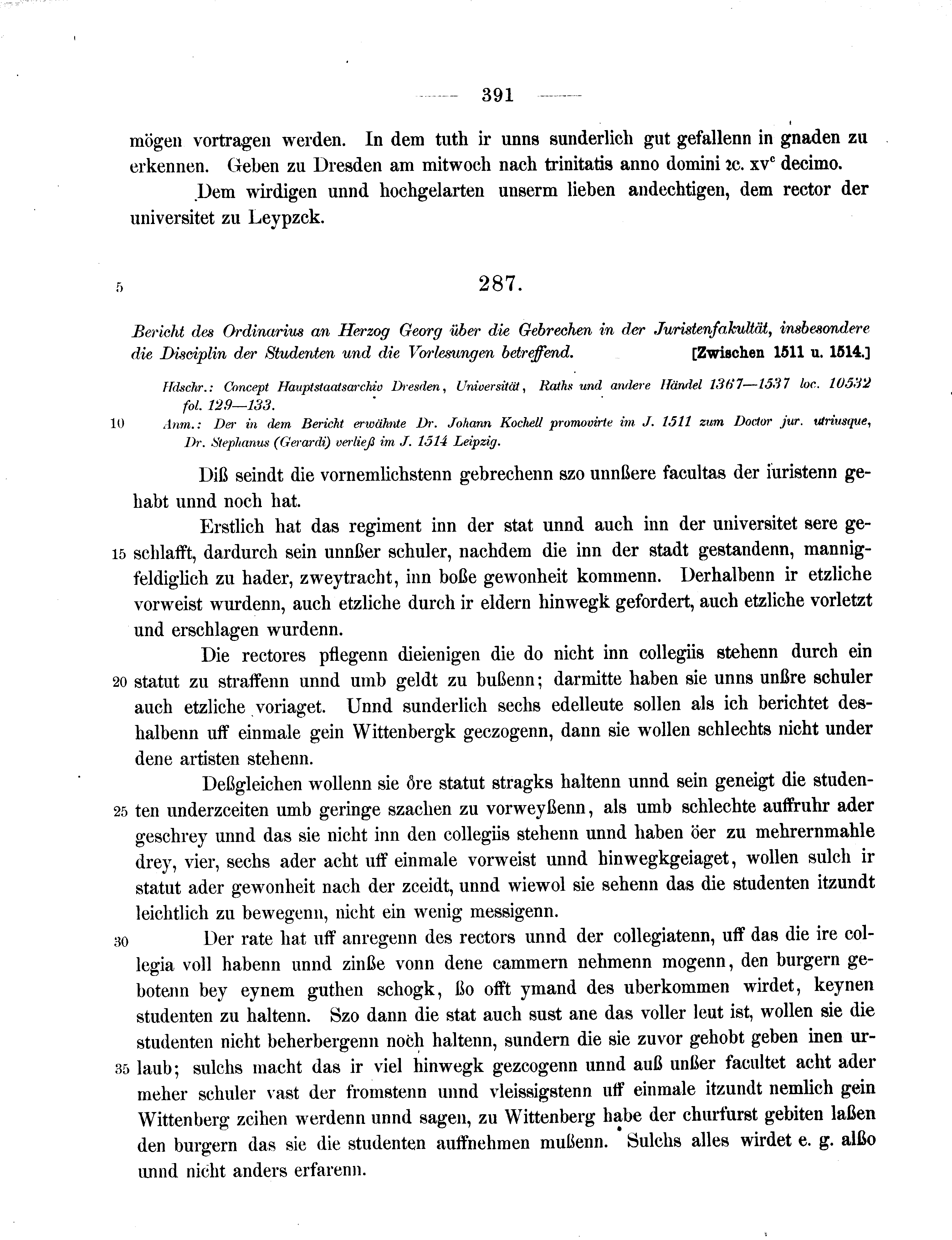 Historische Urkunde Seite 391 aus Band cds2_11