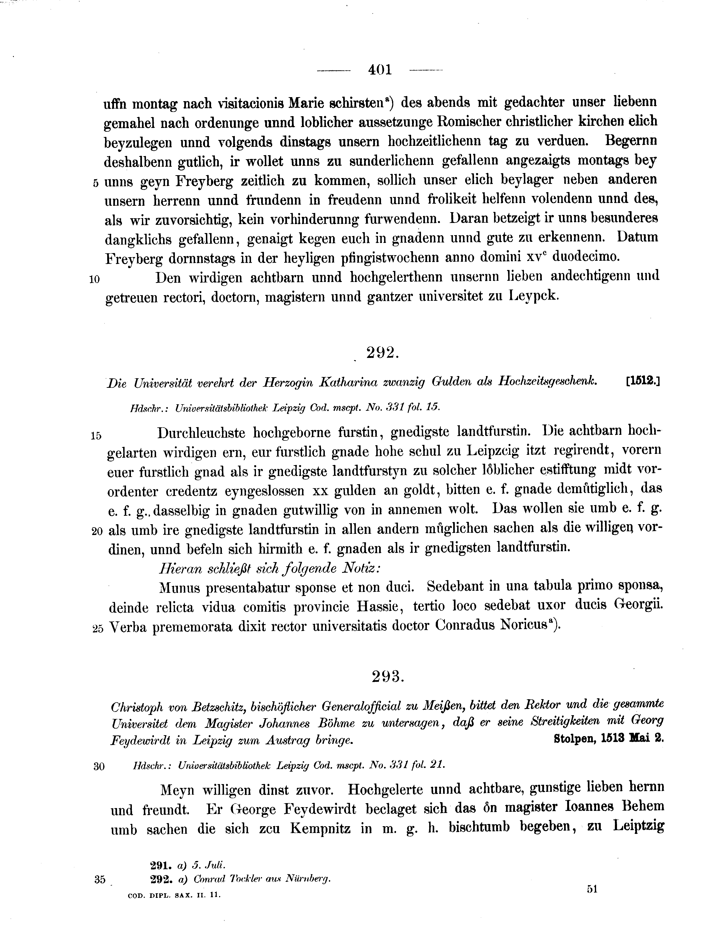 Historische Urkunde Seite 401 aus Band cds2_11