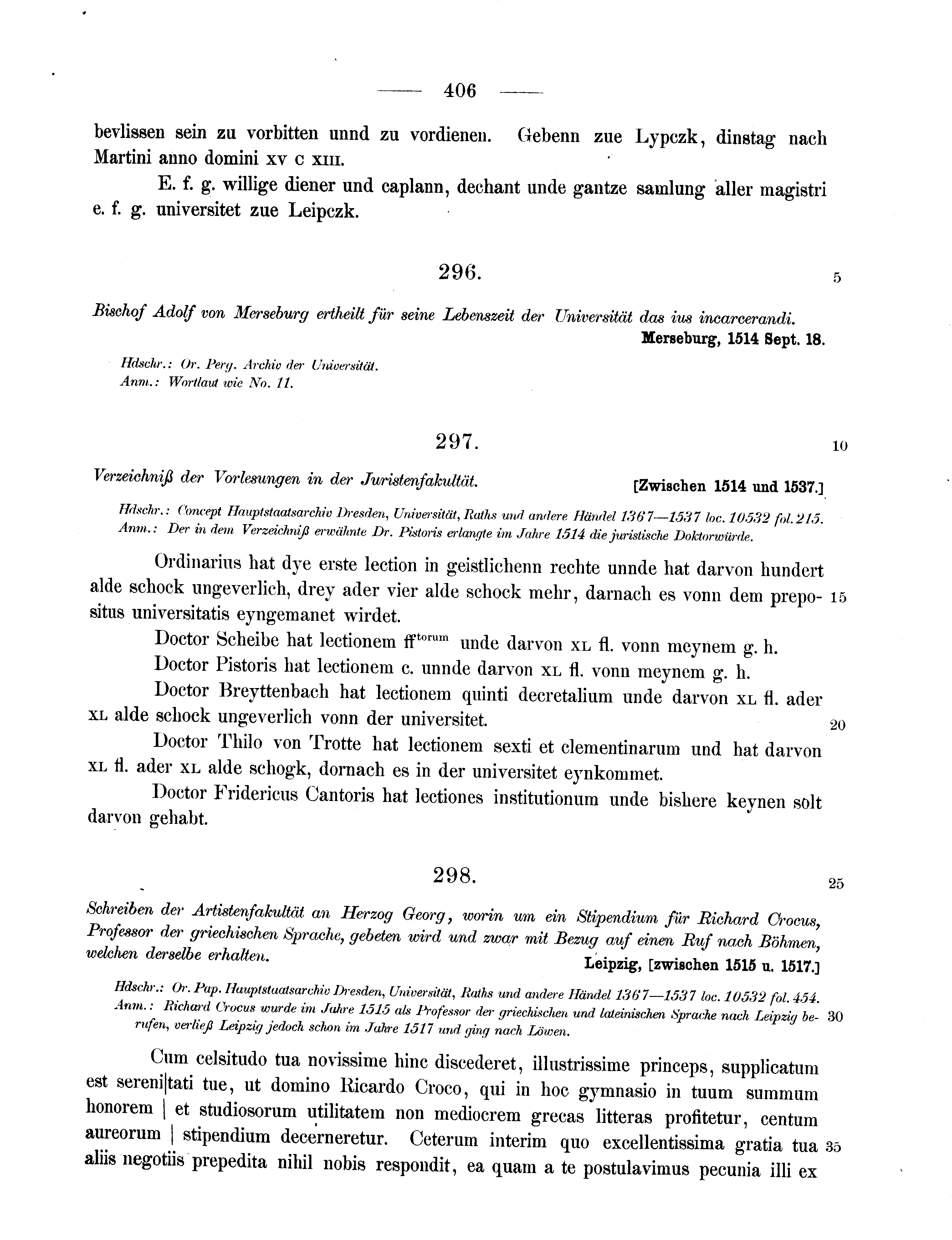 Historische Urkunde Seite 406 aus Band cds2_11