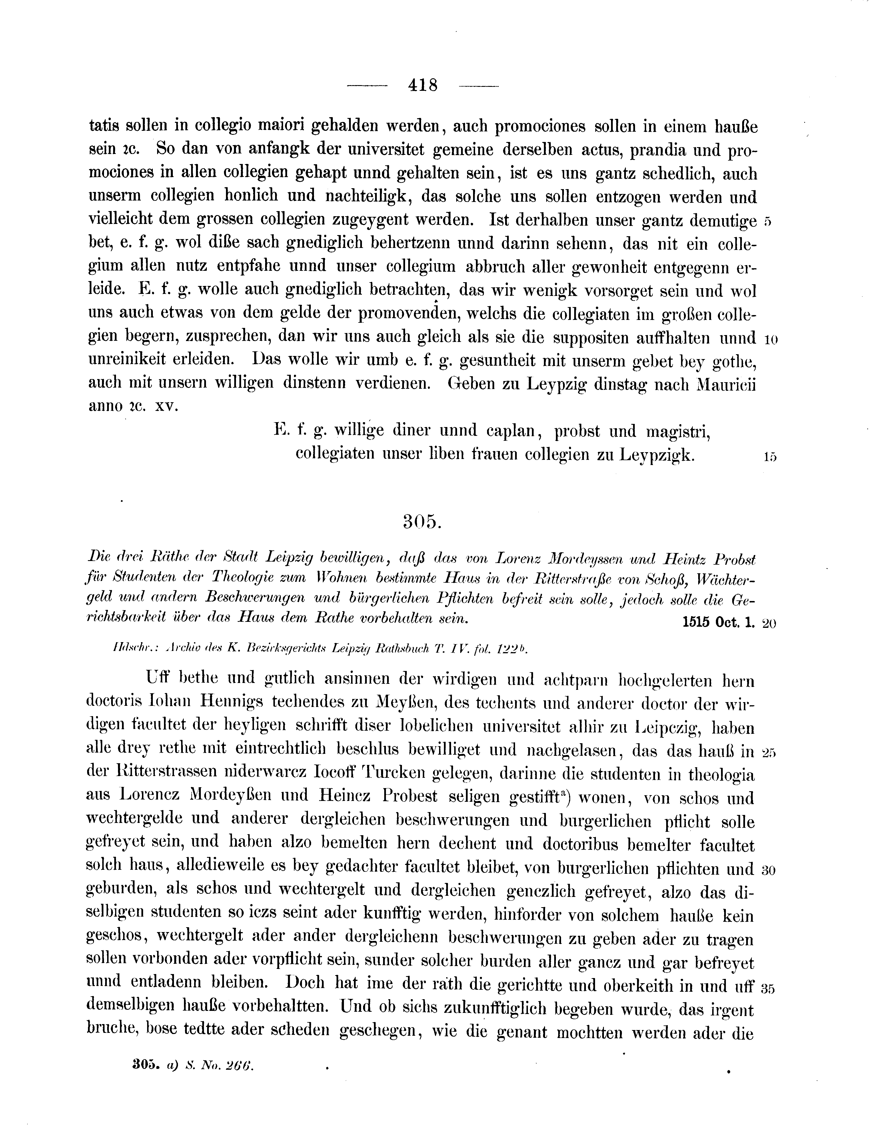 Historische Urkunde Seite 418 aus Band cds2_11